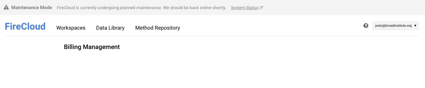 Maintenance Screenshot