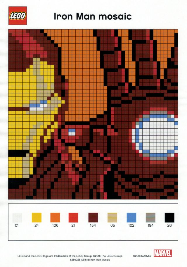 iron man lego mosaic