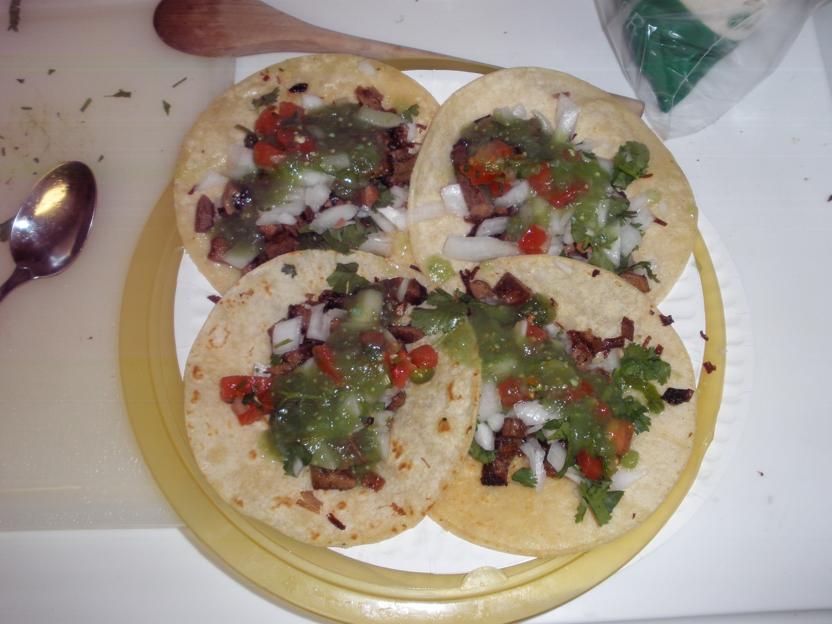Leftover brisket tacos, street style. — Big Green Egg Forum