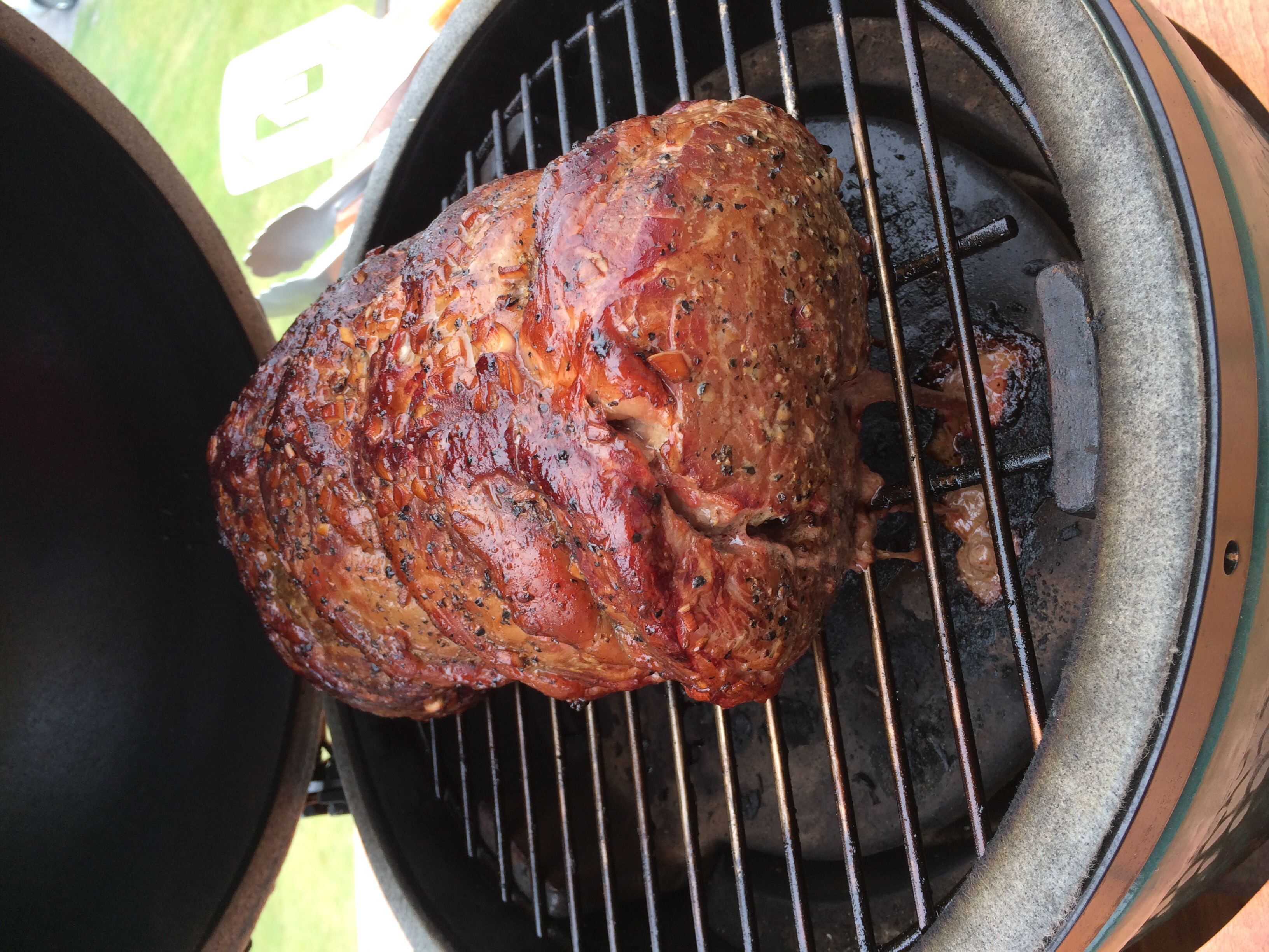 Prime rib on the small...The Cook! — Big Green Egg EGGhead Forum The Ultimate Cooking