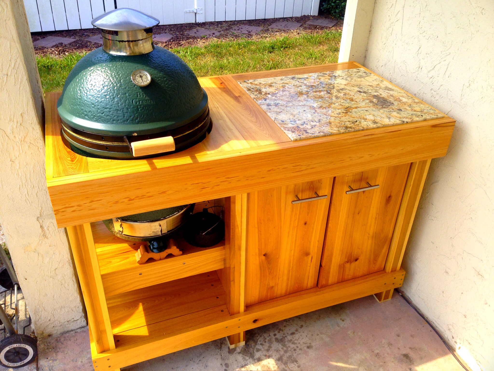 New cypress egg table and first cook (king crab leg stuffed, smoked