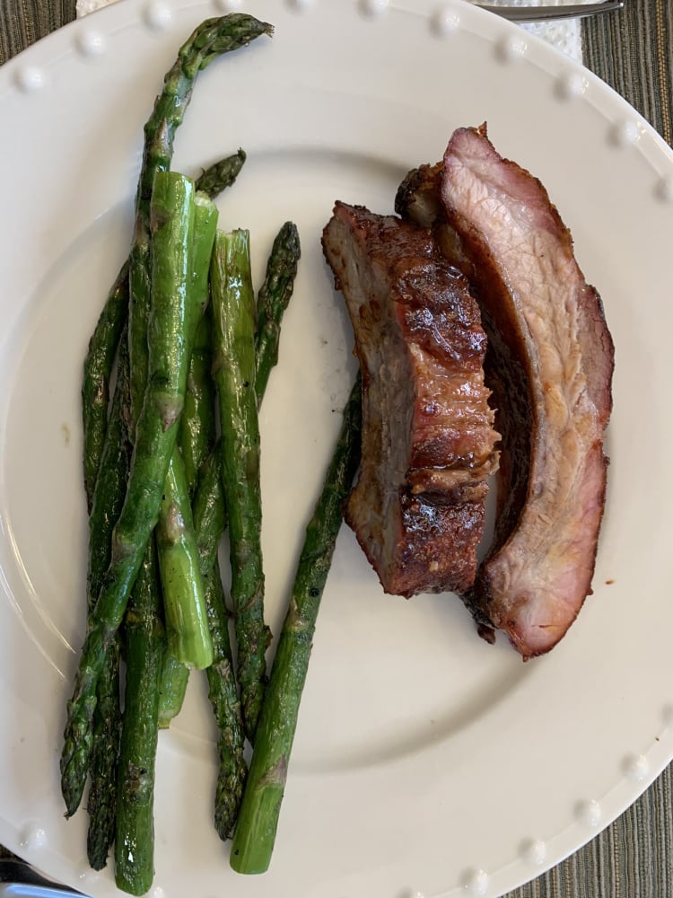 Quarantine Baby Backs and Grilled Asparagus — Big Green Egg Forum