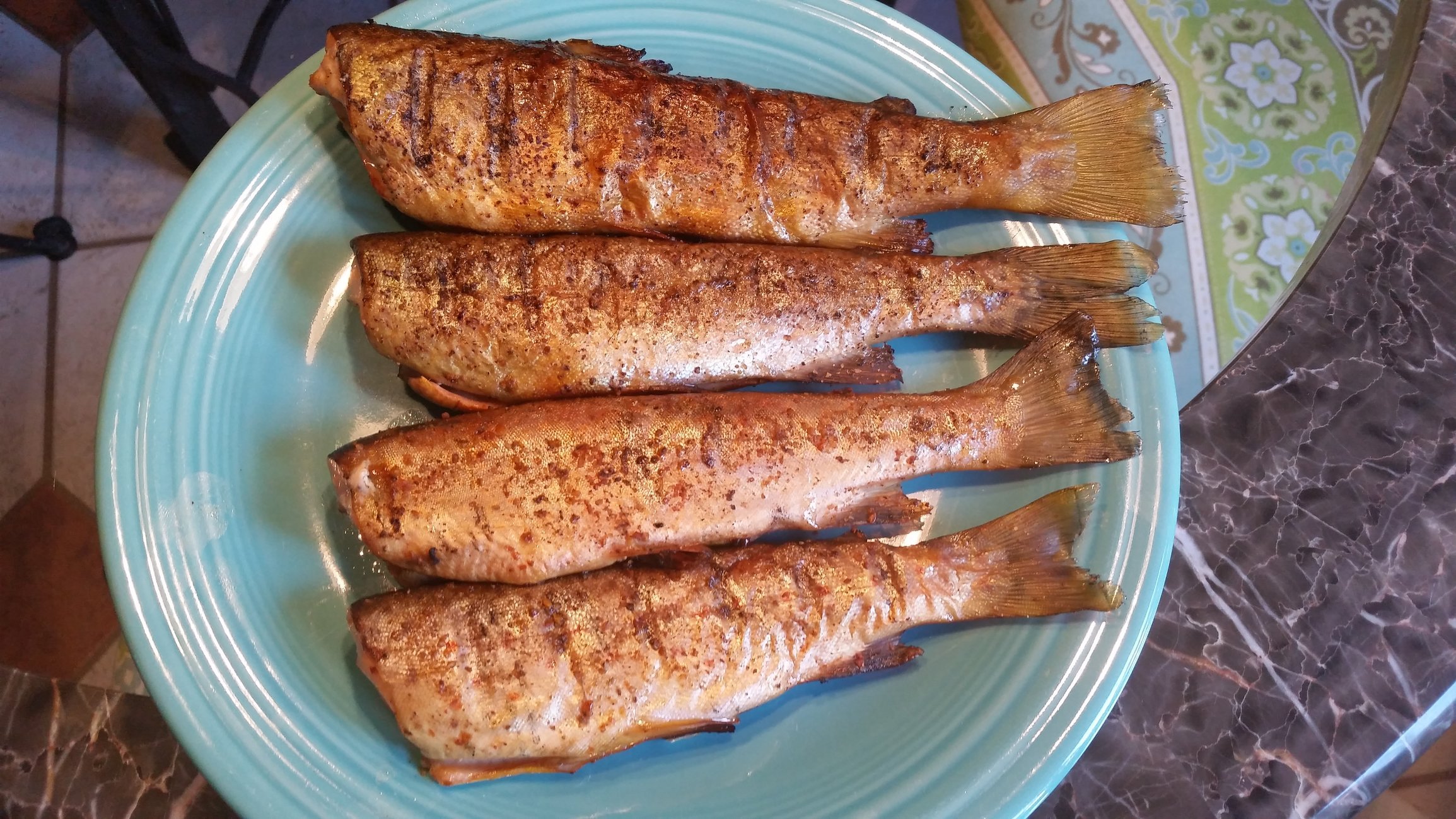 Fresh Caught Mountain Trout — Big Green Egg EGGhead Forum The