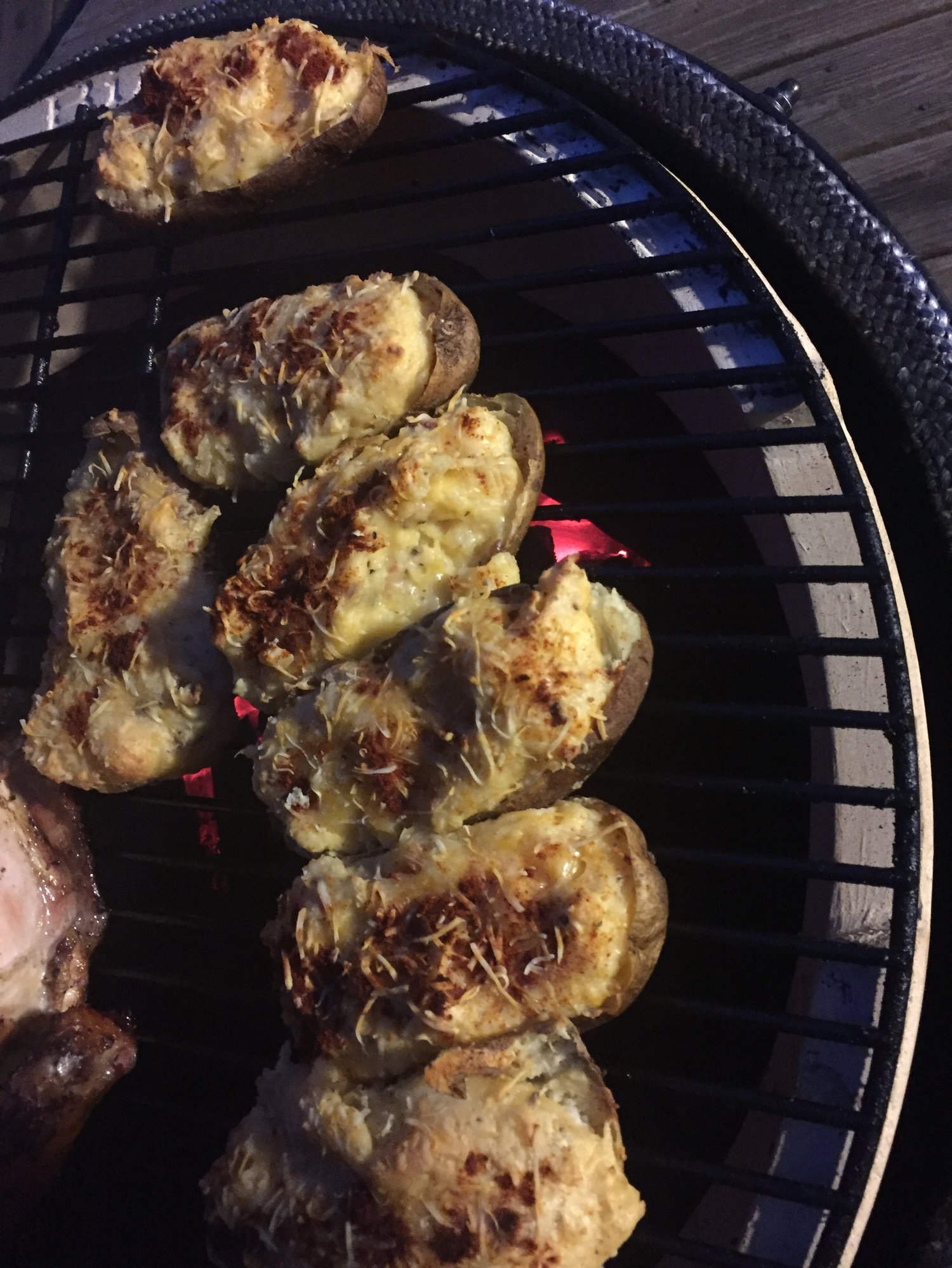Chicken and twice baked potatoes — Big Green Egg EGGhead Forum The