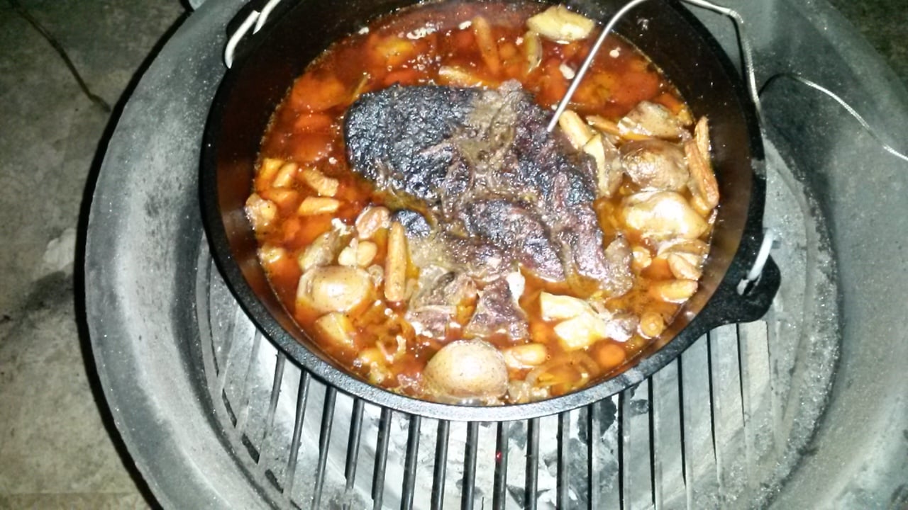 pot roast on egg with uncoverd dutch oven — Big Green Egg Forum