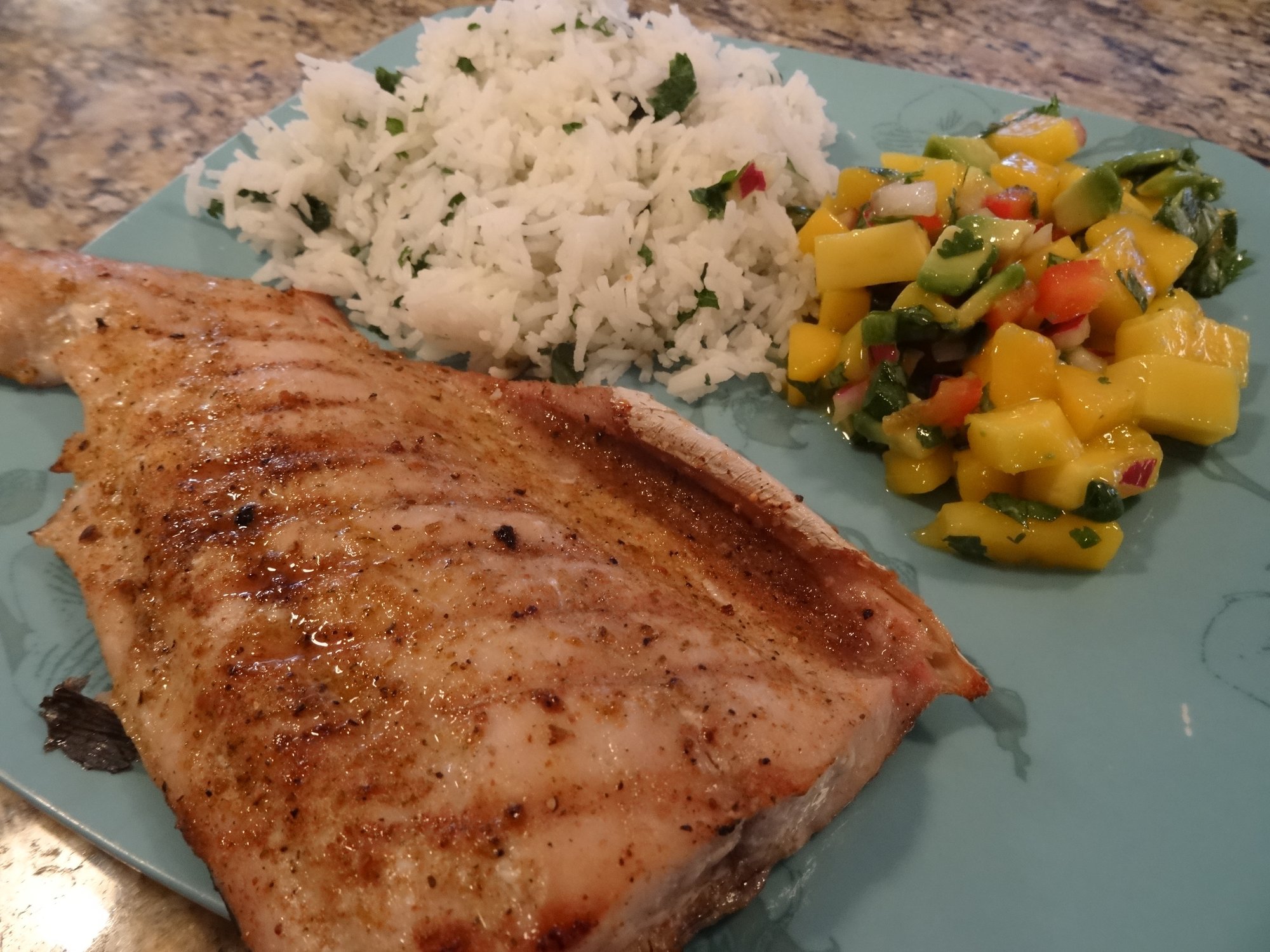 Just some grilled Mahi and...something — Big Green Egg EGGhead Forum