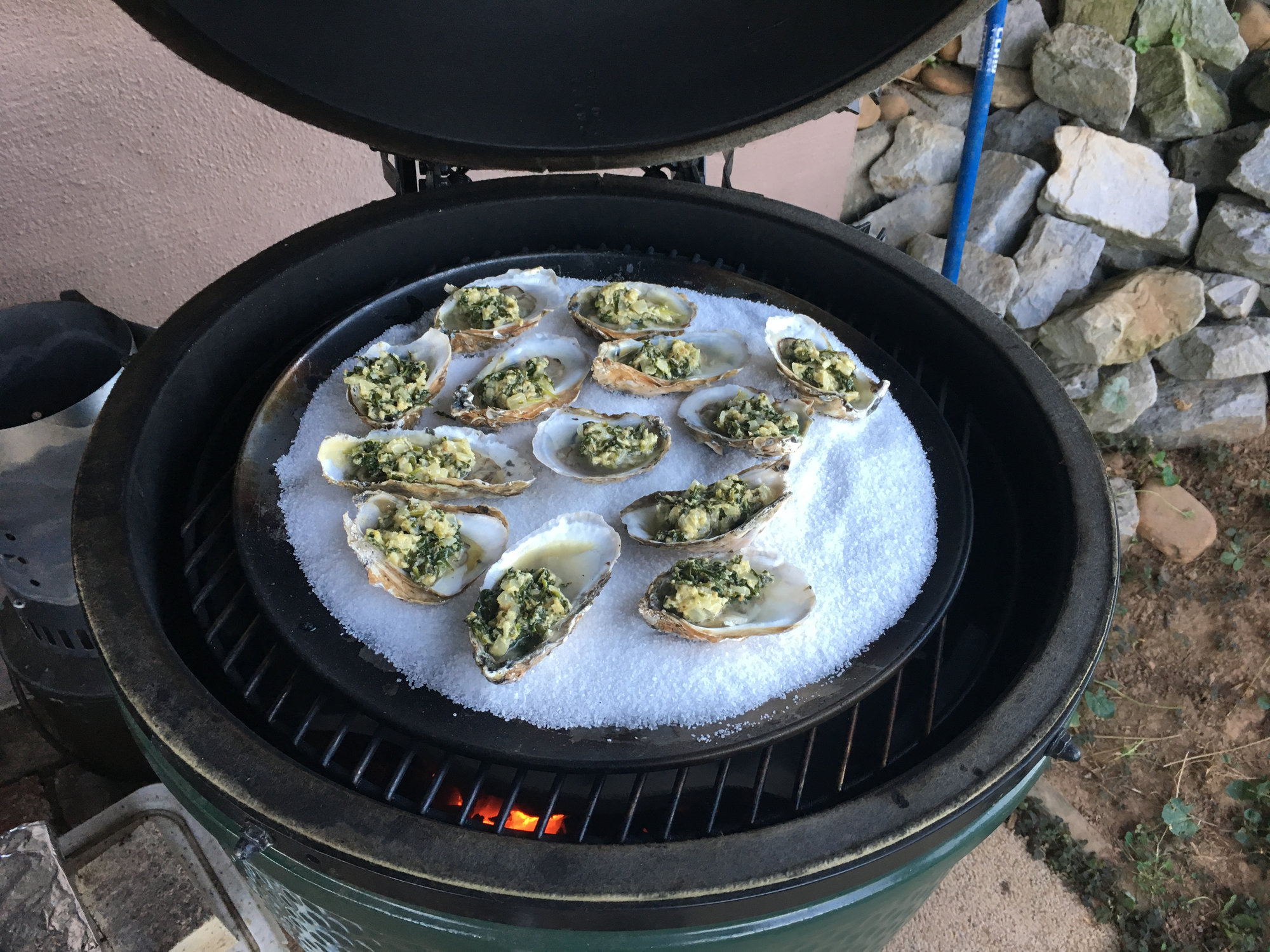 Oysters Rockefeller. — Big Green Egg Forum