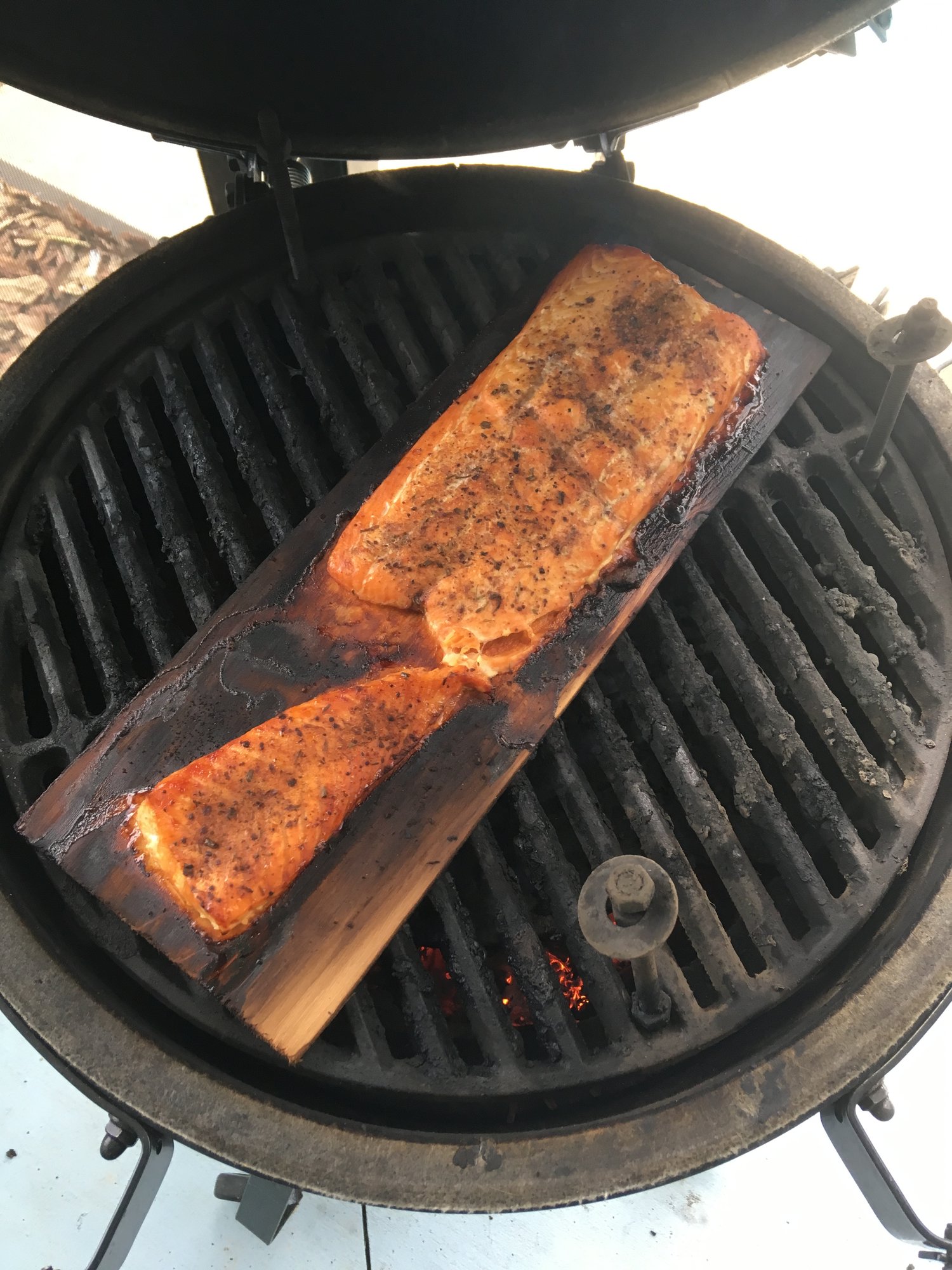 Cedar plank Salmon — Big Green Egg Forum