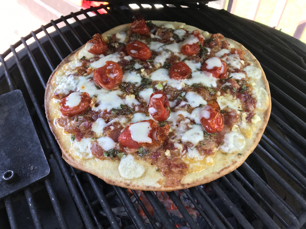Grilled Naan Delia Pizza — Big Green Egg Forum