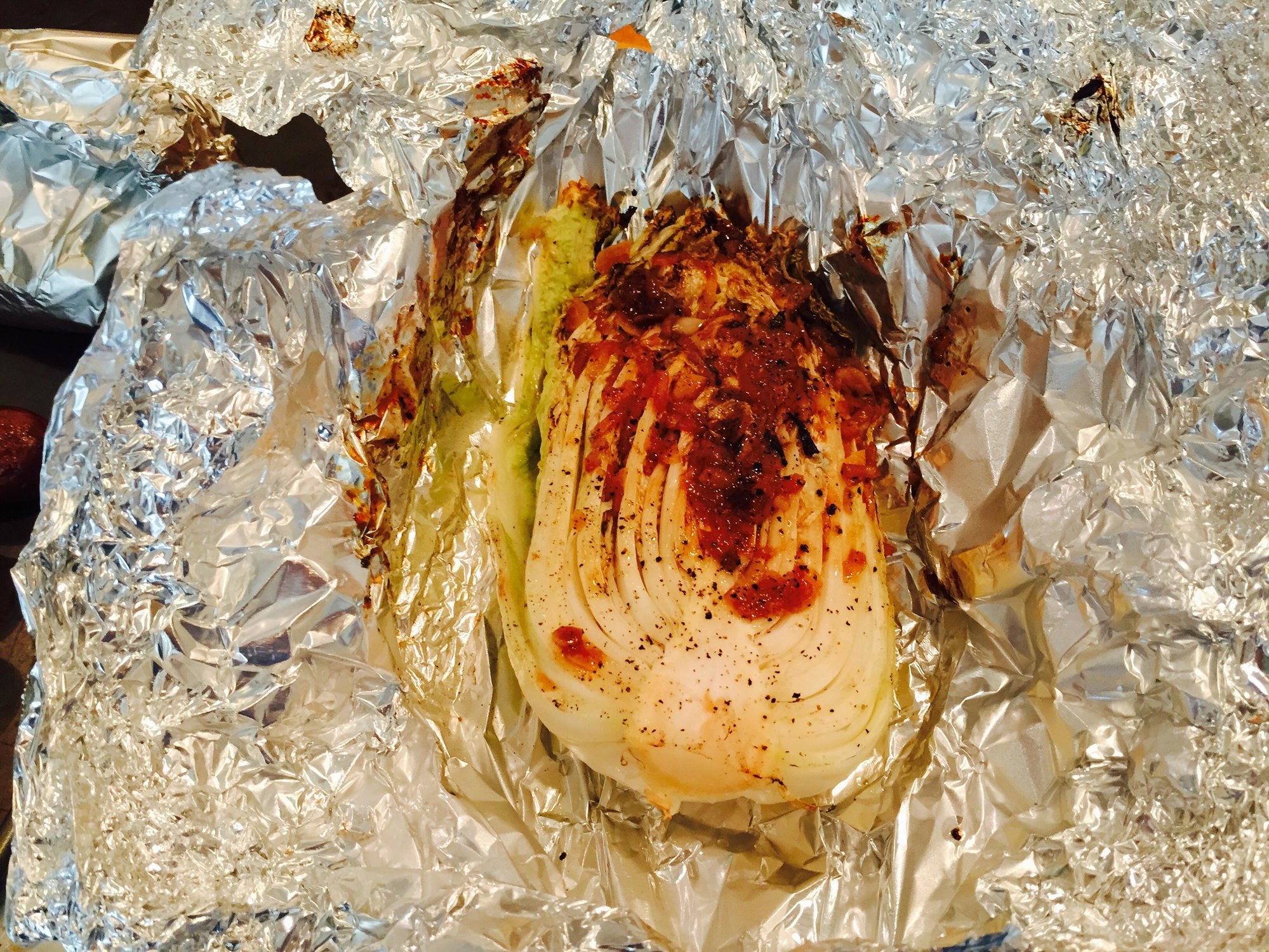 Spatchcock Chicken and Napa Cabbage — Big Green Egg Forum