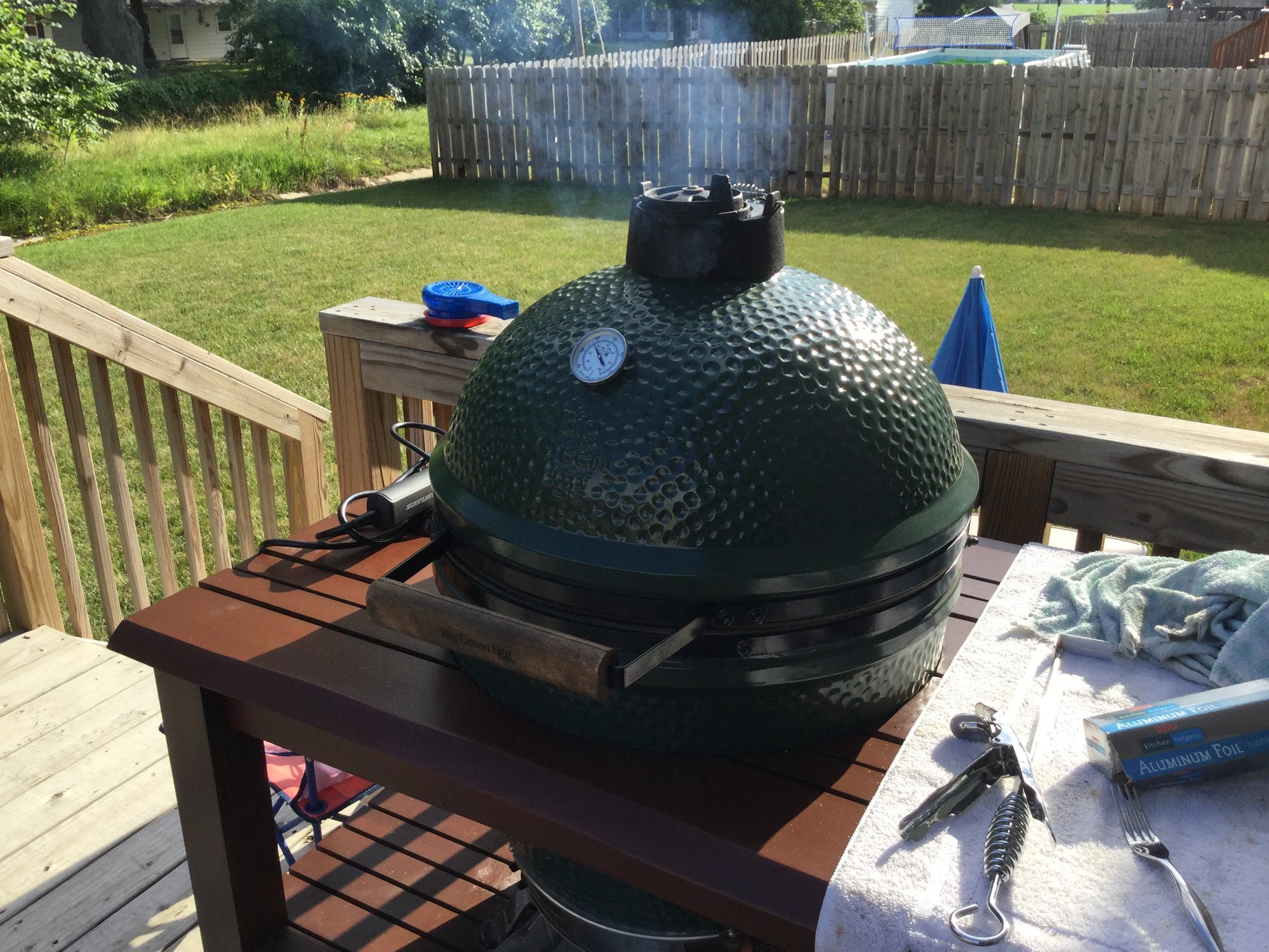 Cooking Brats, with Jalapeño, cheddar cheese, Baked Patato's — Big