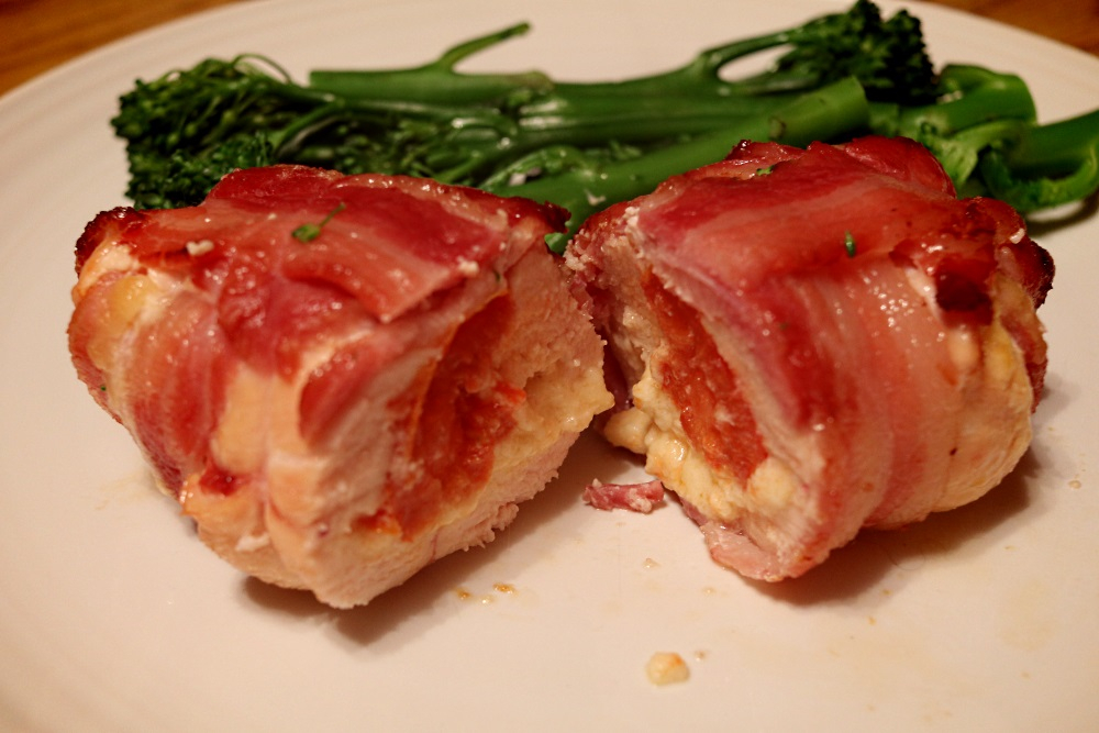 Bacon wrapped stuffed chicken breast — Big Green Egg Forum