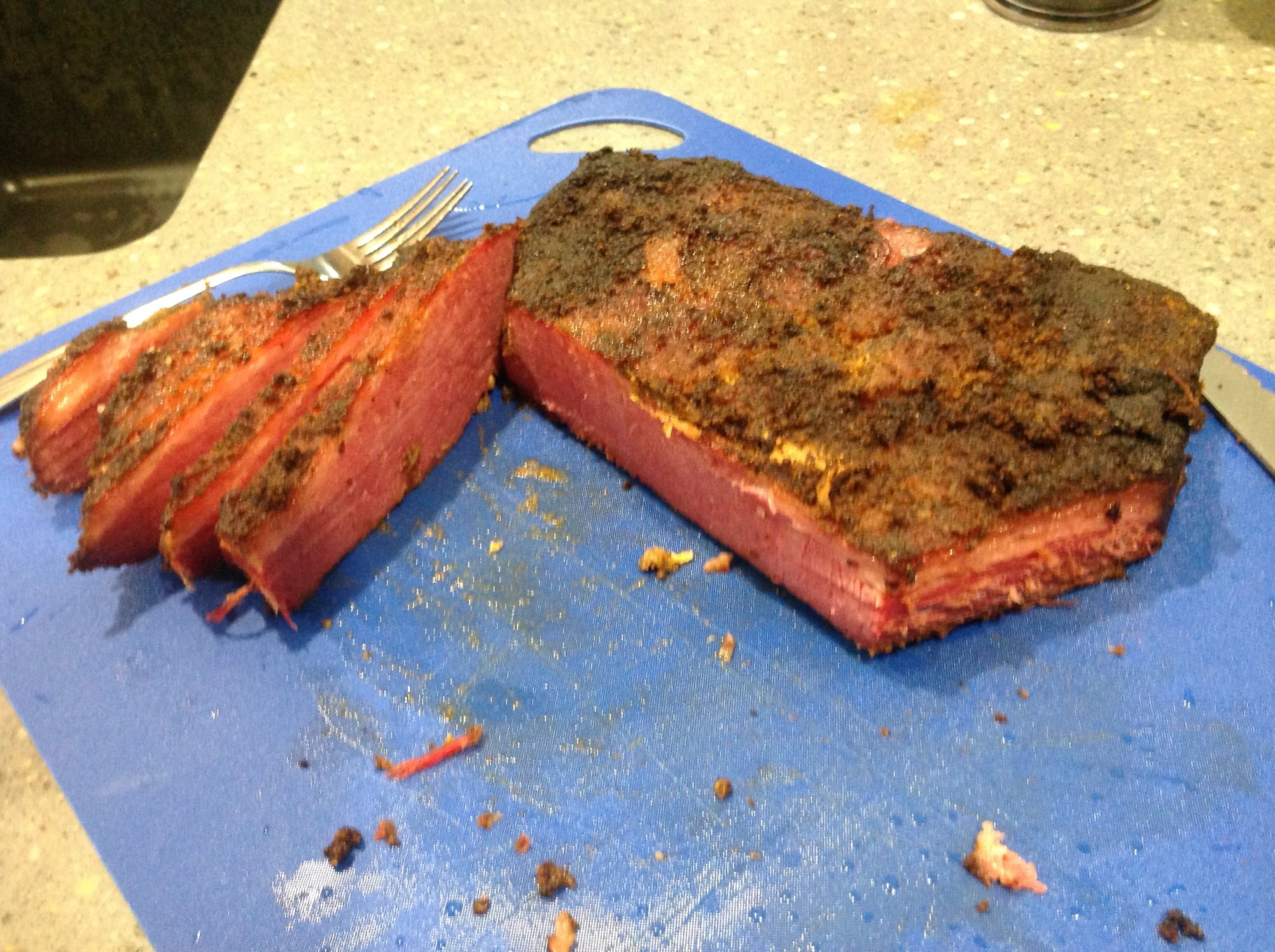 Pastrami...w/ pics before & after — Big Green Egg Forum