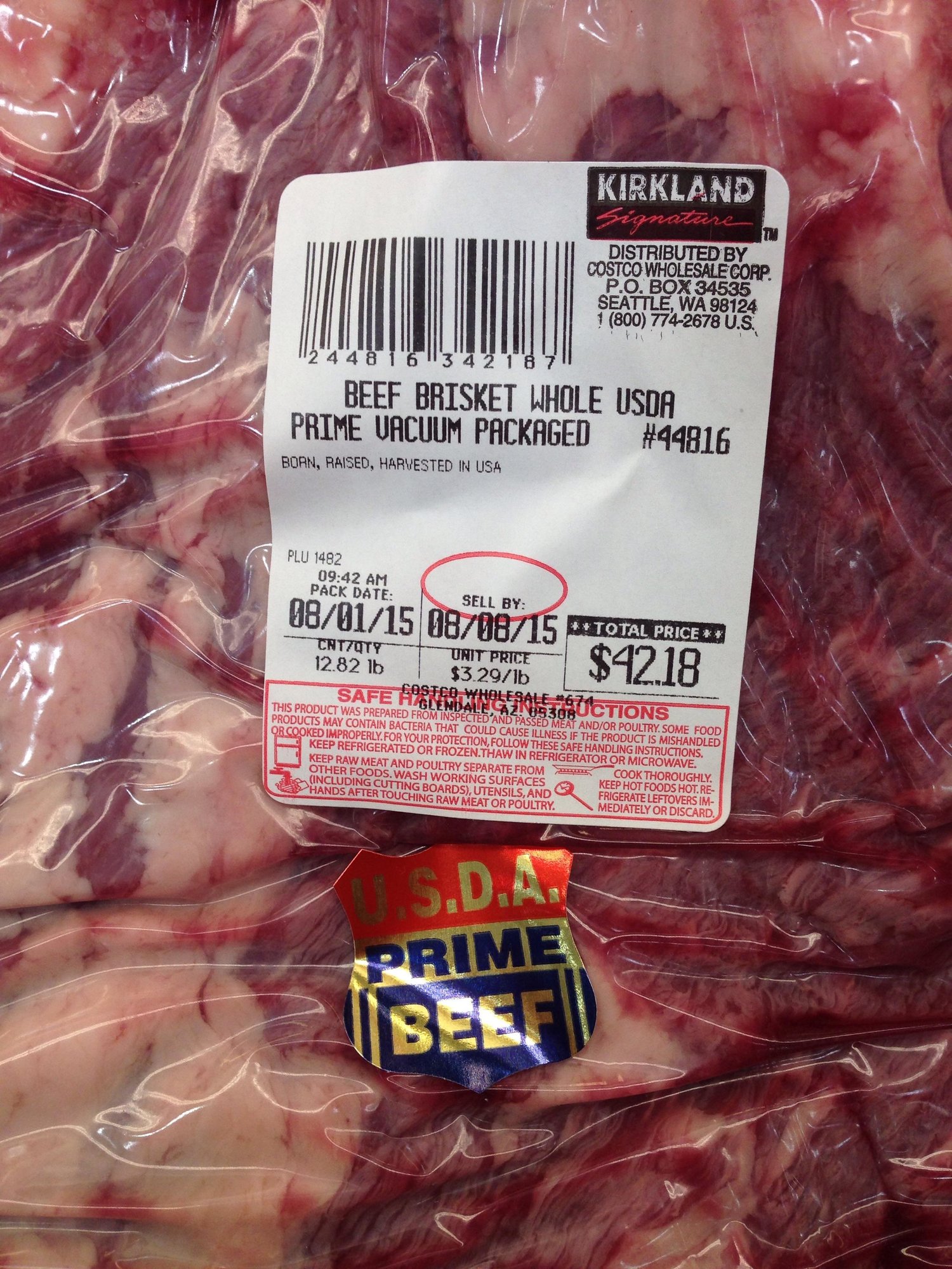 Hit the Costco Prime packer brisket lottery today! — Big Green Egg Forum