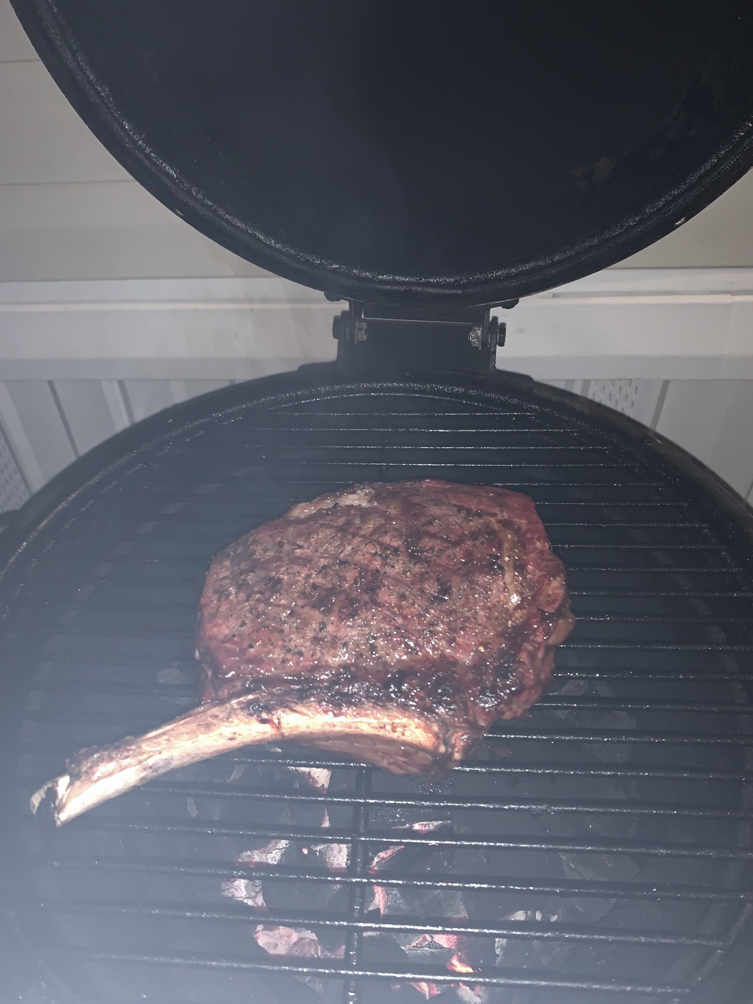 Just a 2 lb cowboy steak — Big Green Egg EGGhead Forum The Ultimate