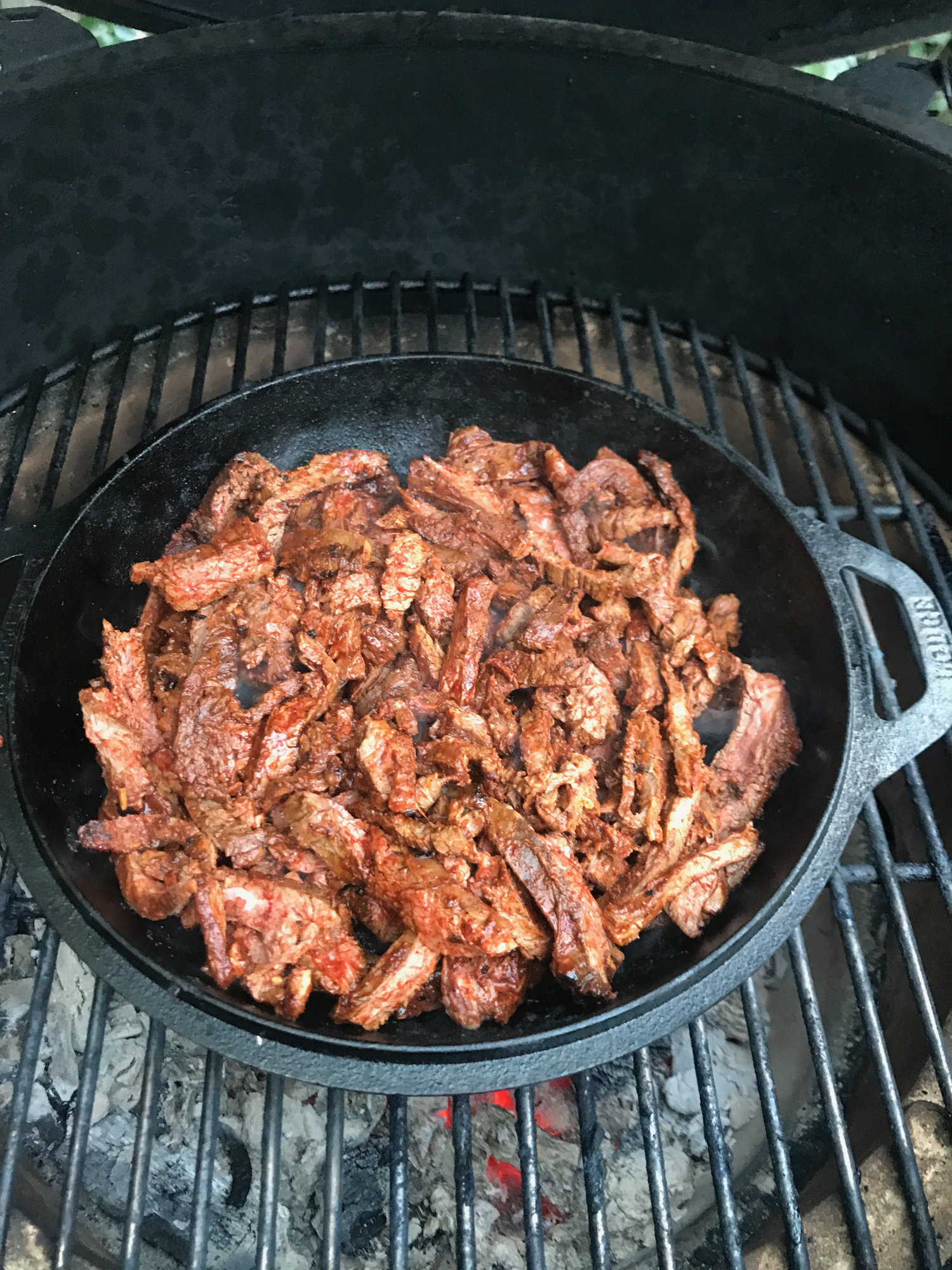 fajitas big green egg