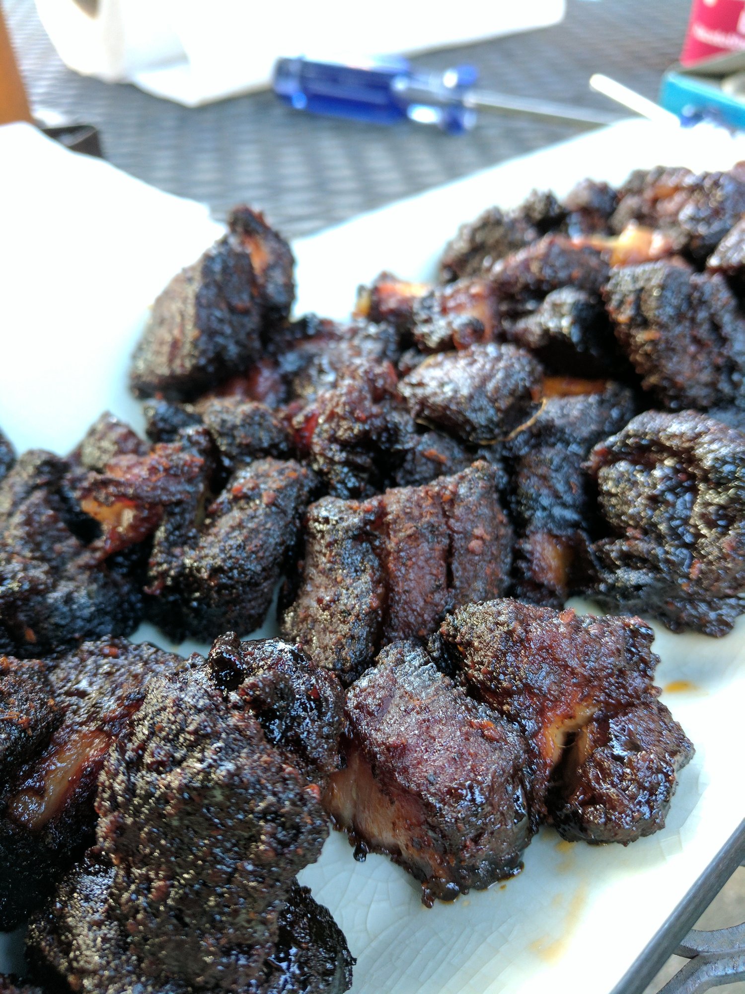 Pork Belly Burnt Ends and wings — Big Green Egg EGGhead Forum The
