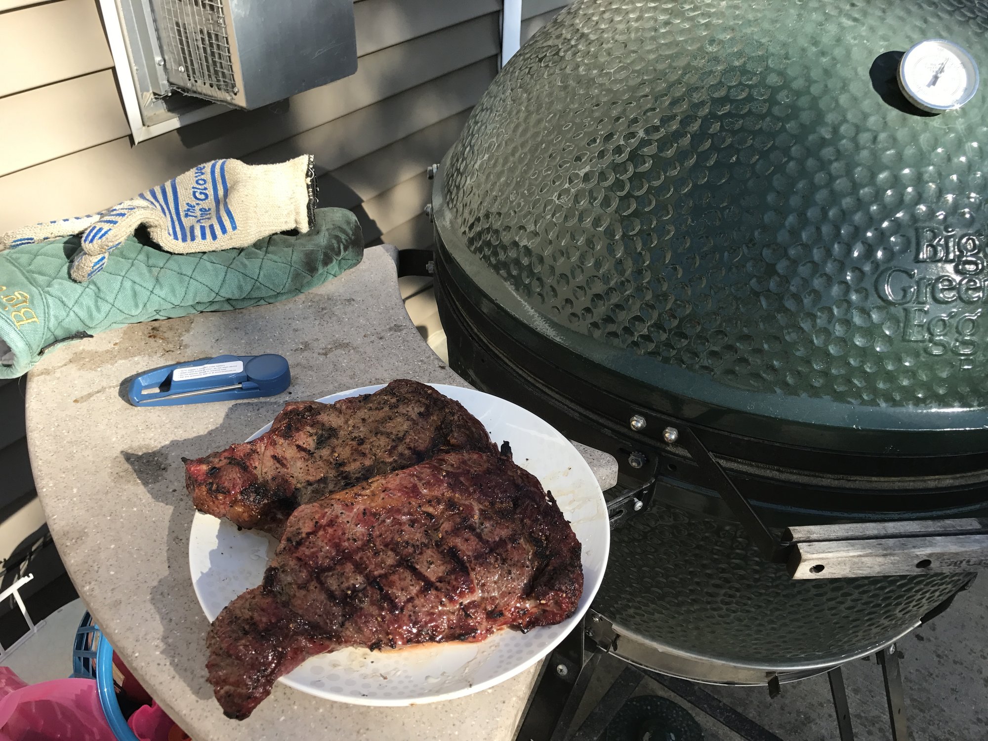 One day late Father's Day ribeyes — Big Green Egg EGGhead Forum The