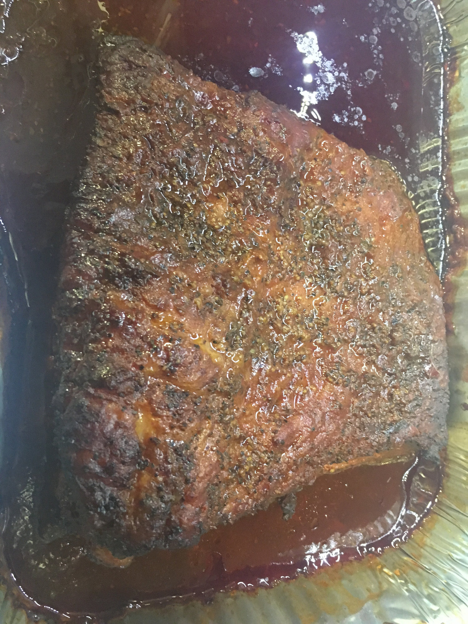 Brisket flat in red chile sauce — Big Green Egg EGGhead Forum The