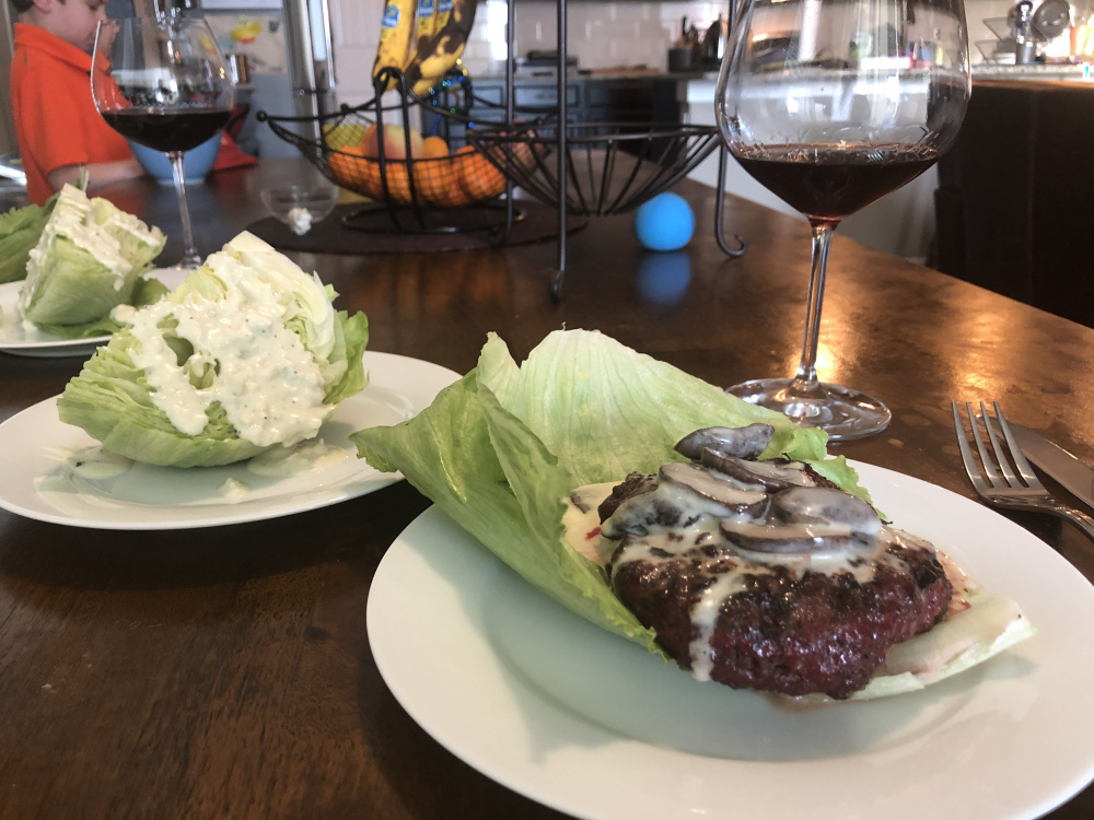 Garlic rosemary burgers with taleggio cream sauce — Big Green Egg Forum