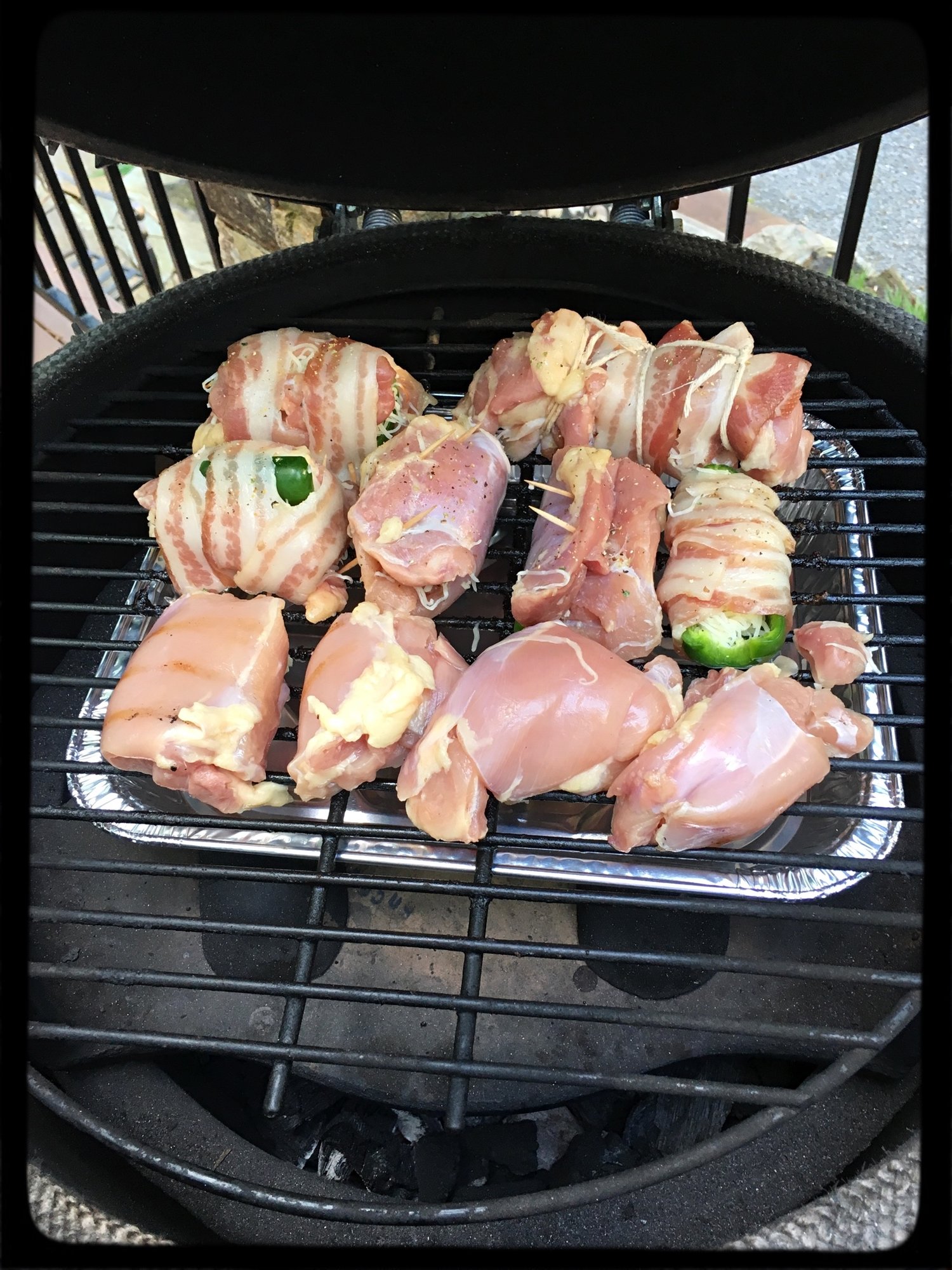 Stuffed chicken thighs — Big Green Egg EGGhead Forum The Ultimate