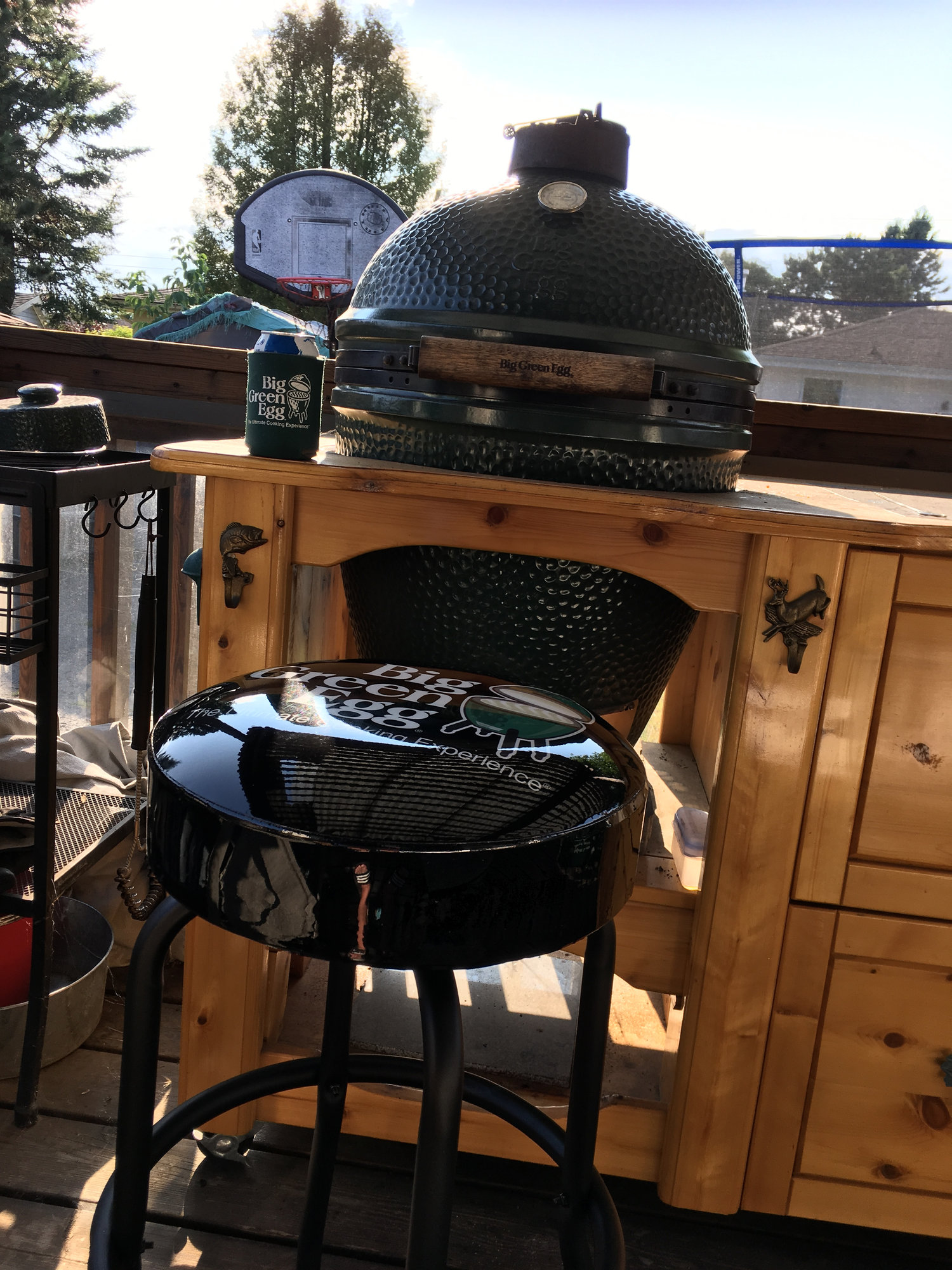 Adding To The Collection Big Green Egg Egghead Forum Heres The Latest To My Green Egg Family Thanks Mother In Law Nice Bar Stool Sit And Wait For Ribs Finish With A Cold One Or Two