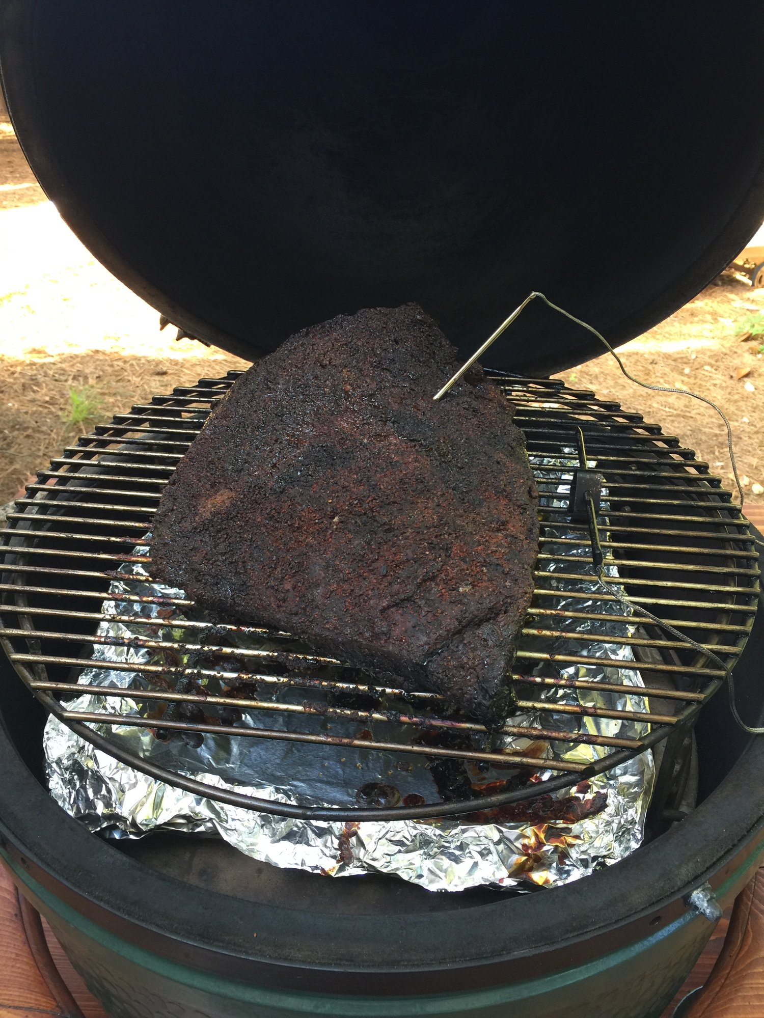 First time overnight Brisket cook here we go..... — Big Green Egg