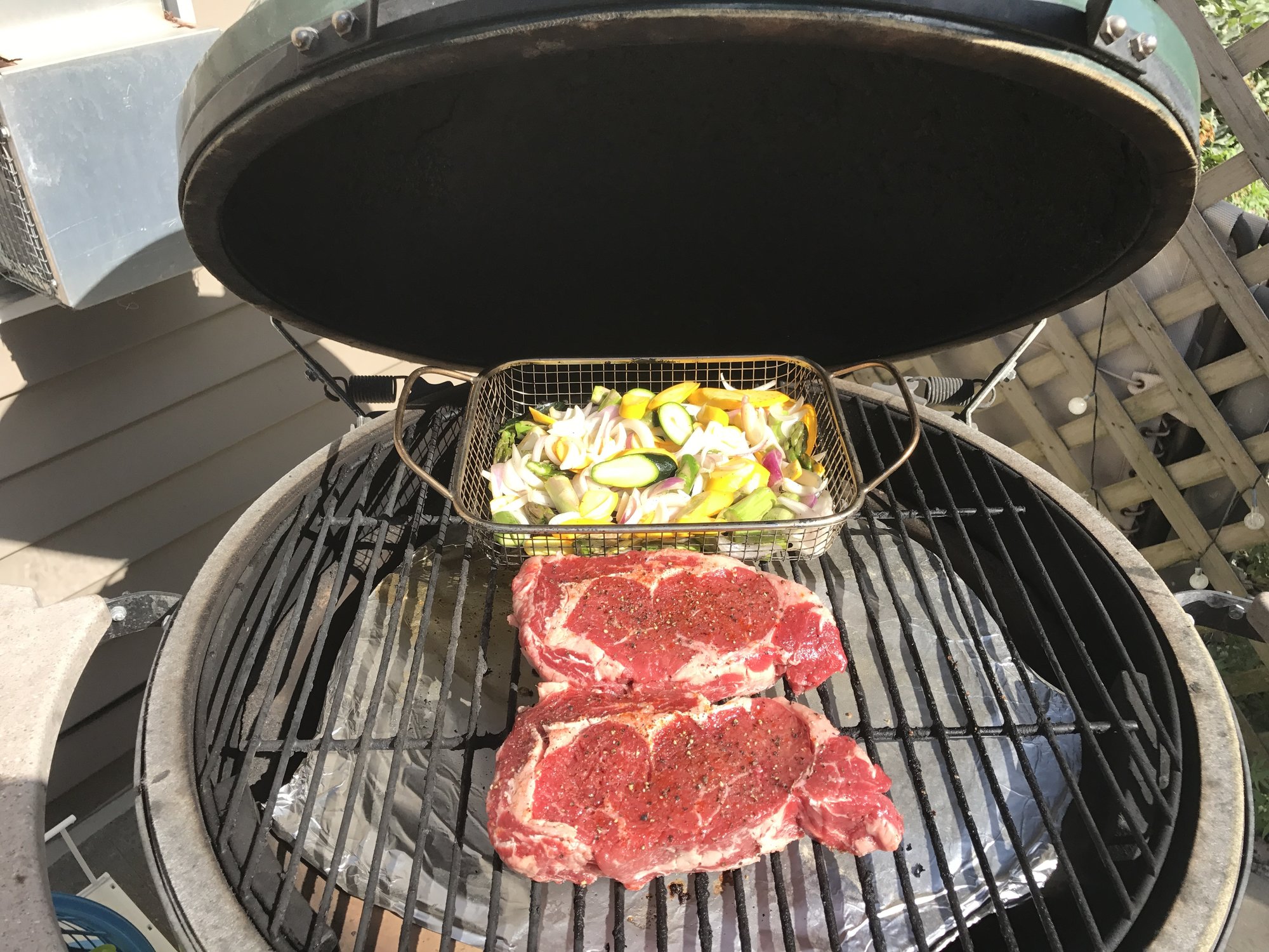One day late Father's Day ribeyes — Big Green Egg EGGhead Forum The