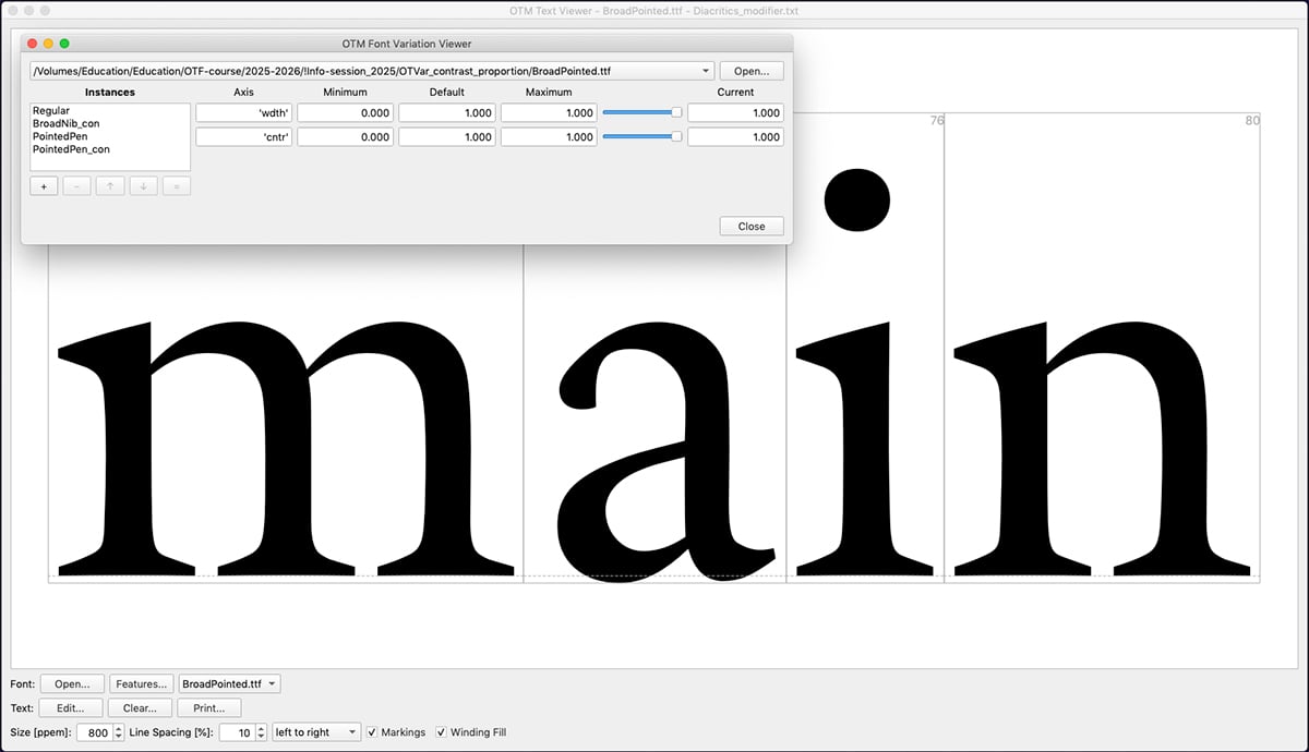 Origin of Type Frameworks (OTF) Course: contrast flow 1