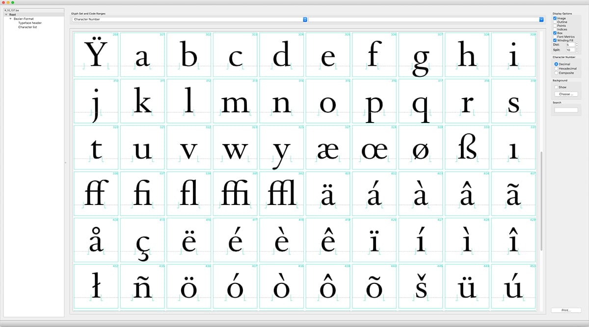 DTL Romulus Text Regular lowercase