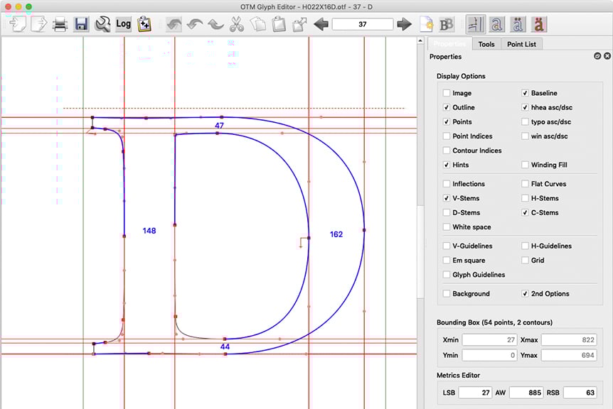 Stem thickness in DTL OTMaster