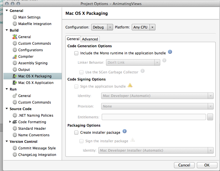 filebeats creating a package pkg osx