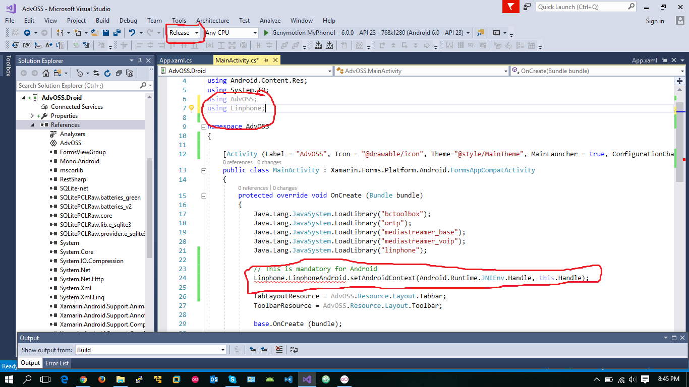 The type or namespace name ‘App’ could not be found. Are you missing an ...