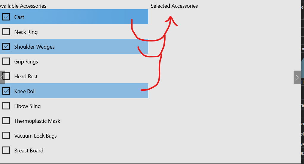 How To Bind Collection View Selected Items Into A New Listview Using