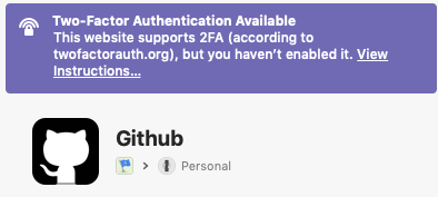 1password github 2fa html