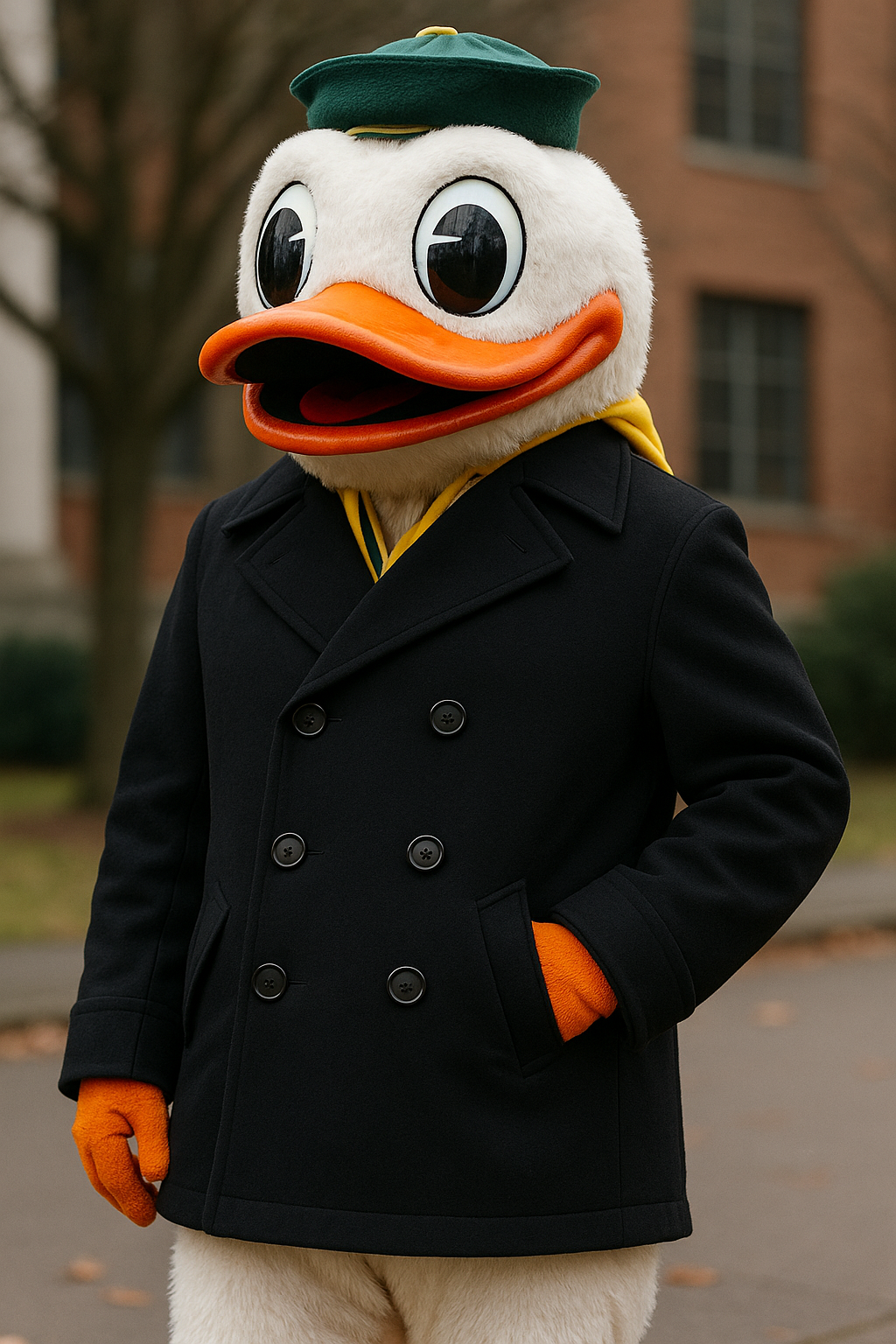 Oregon Duck in Classic Pea Coat.png