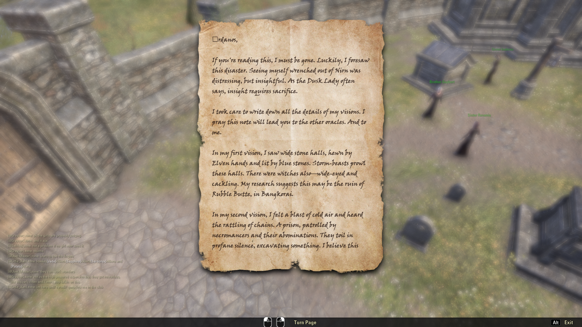 Special characters within in-game documents for player name. — Elder  Scrolls Online