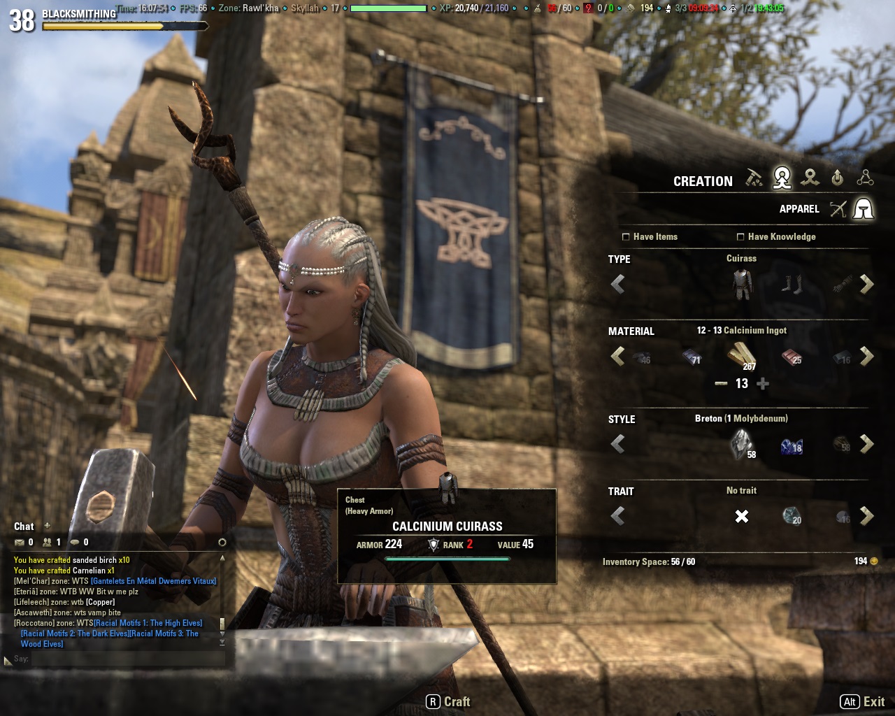 the elder scrolls online blacksmithing