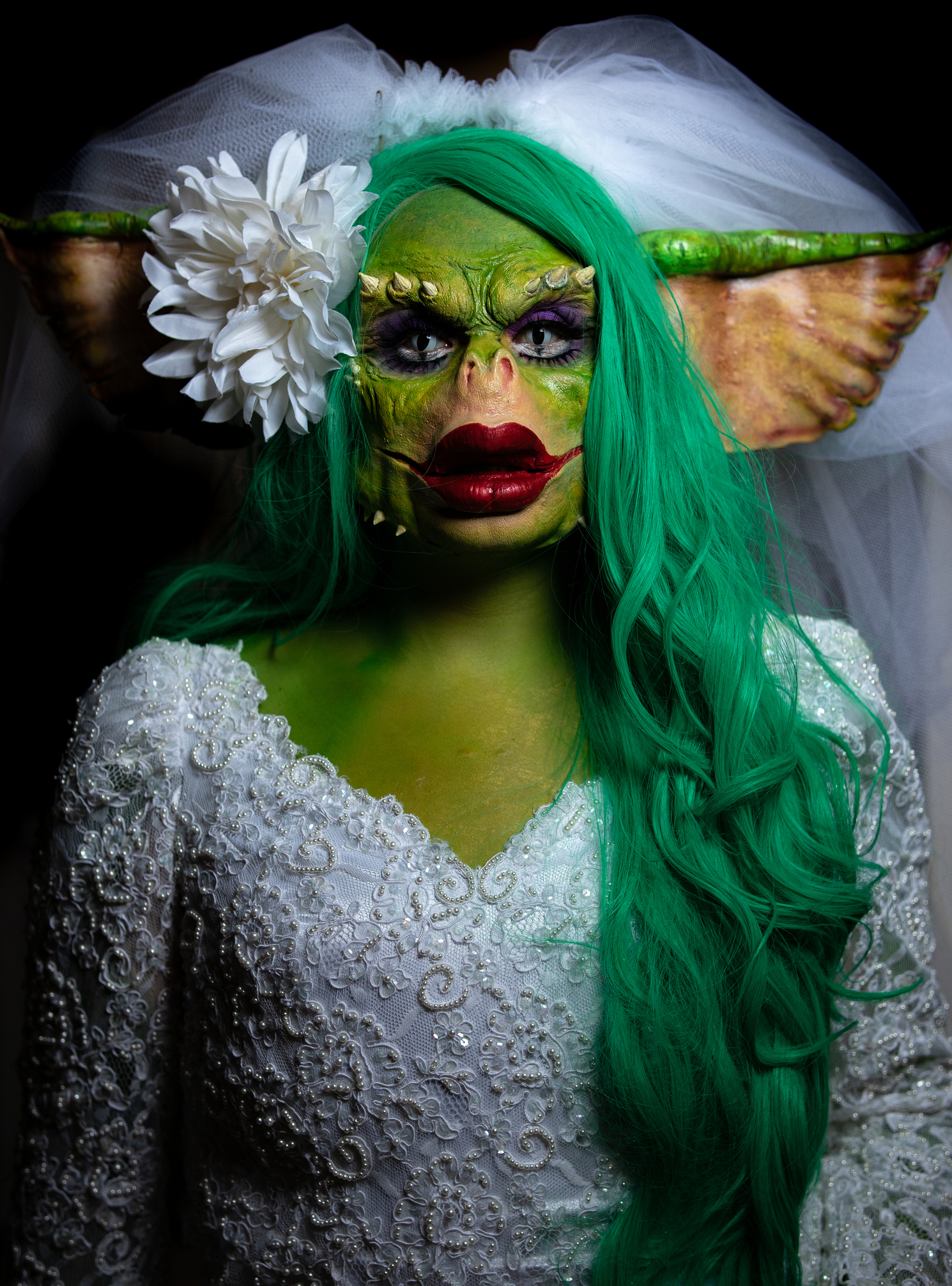 FACE Greta Gremlin Full Face Prosthetic. Slip Latex Rubber Gremlins 