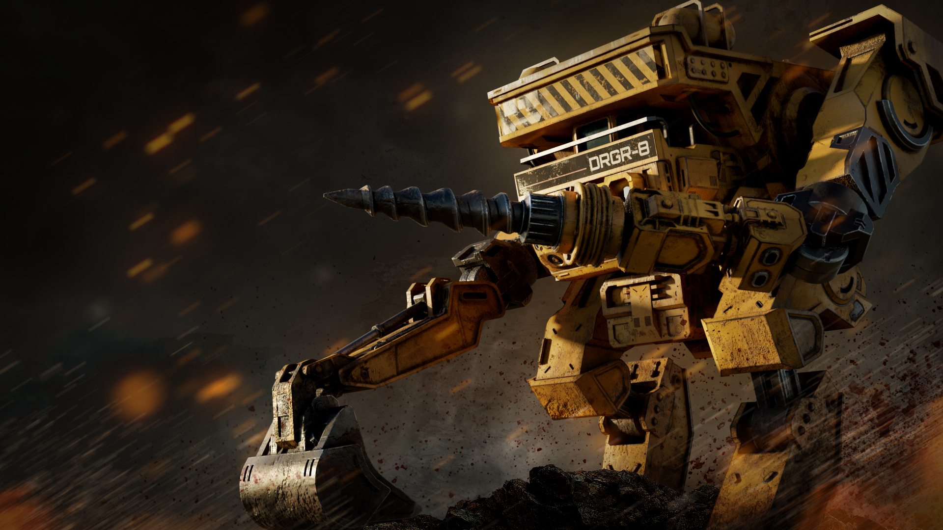 Drilling and Digger Mech Concept DRGR-8 — polycount