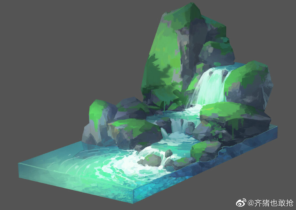 ArtStation - Moss Rocks Study