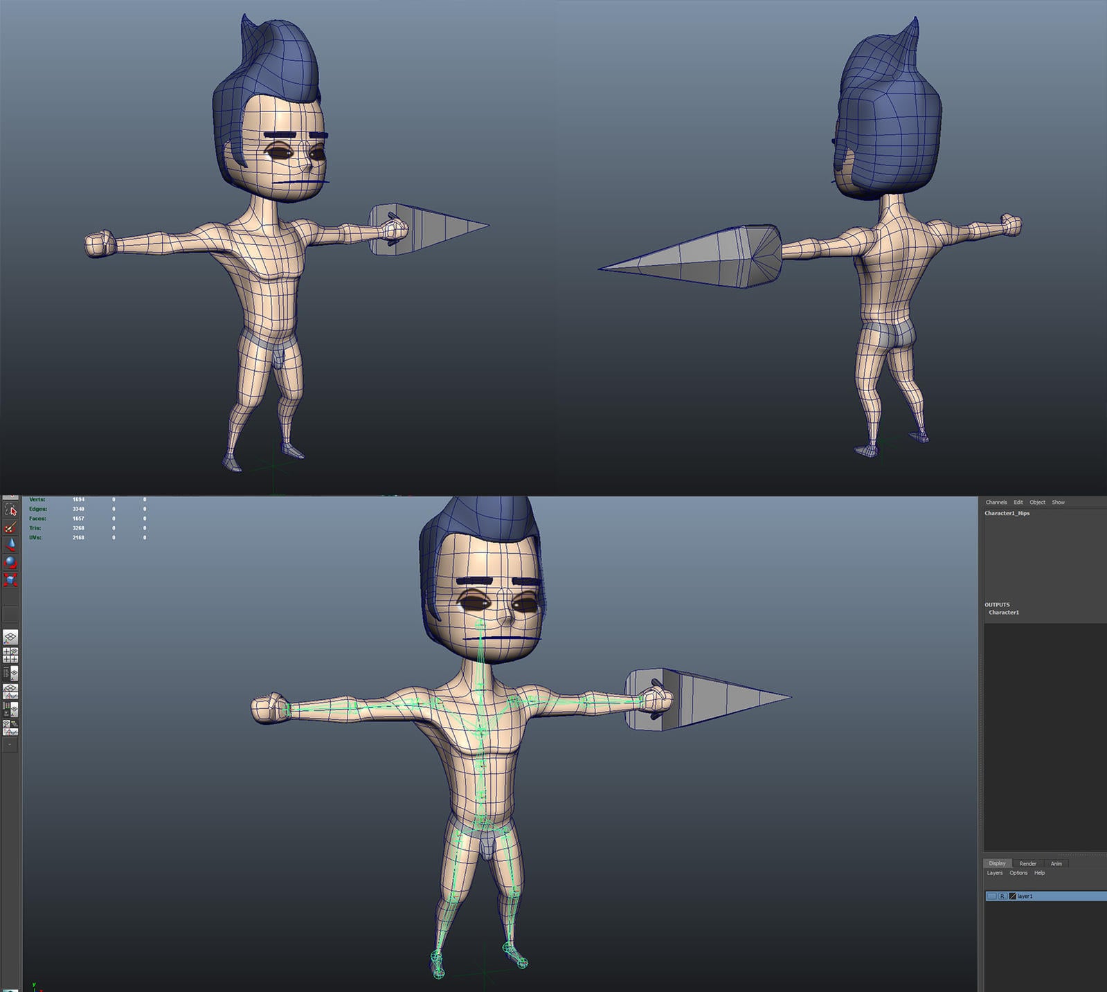 Character Model for Indie Action Game - need critique! — polycount