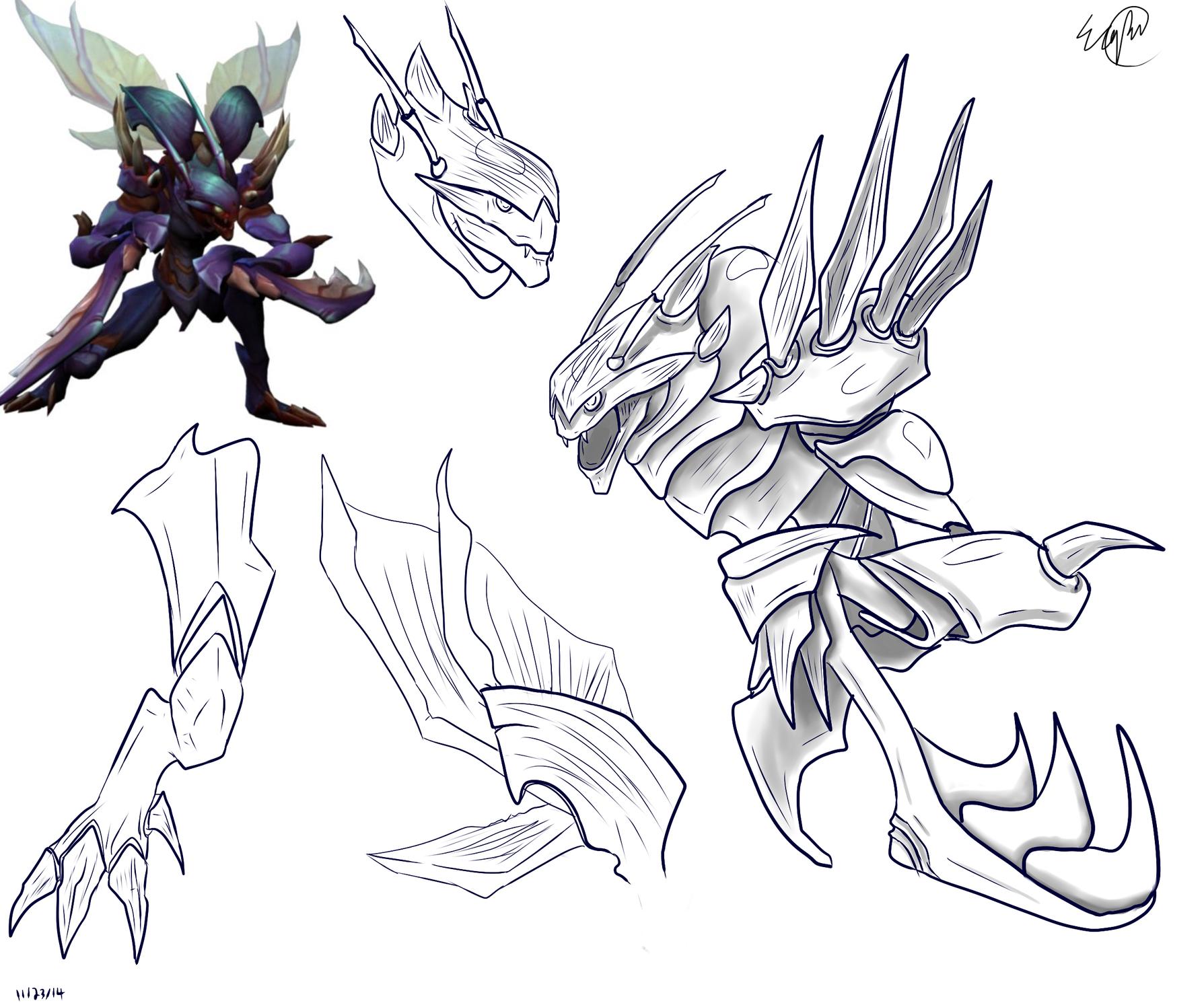 Kah'Zix Illustration WIPs and inspiration — polycount, image size:1789x1491