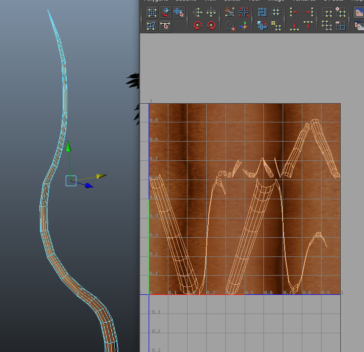 UV mapping curved trunk — polycount