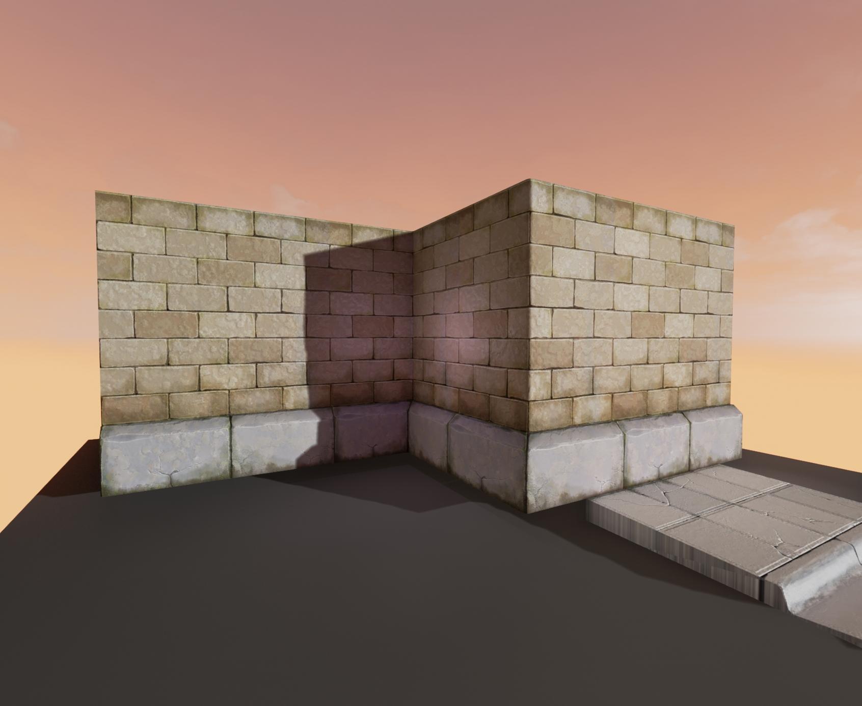 Modular dilapidated building set. — polycount