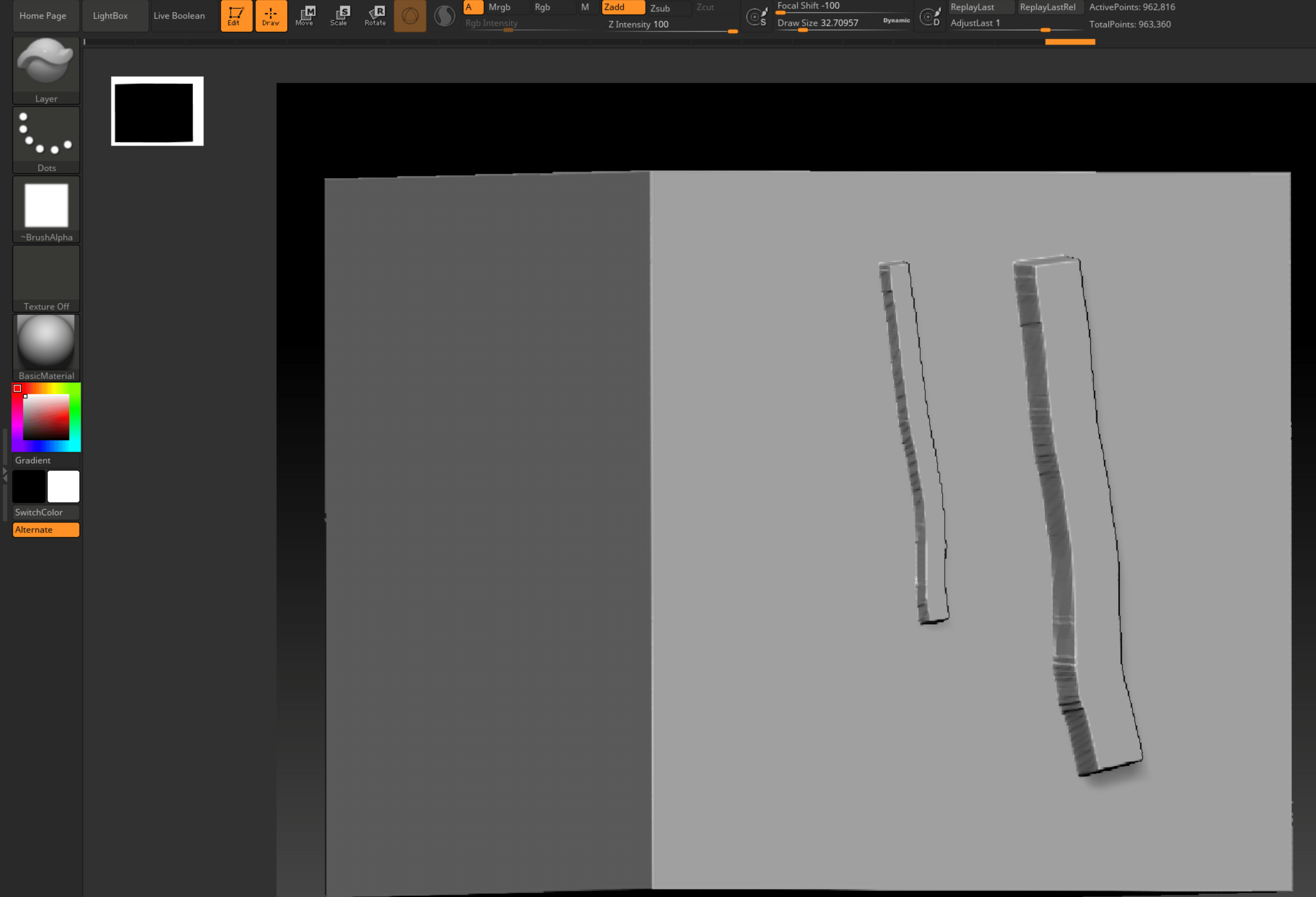 increase zbrush brush size beyond 1000