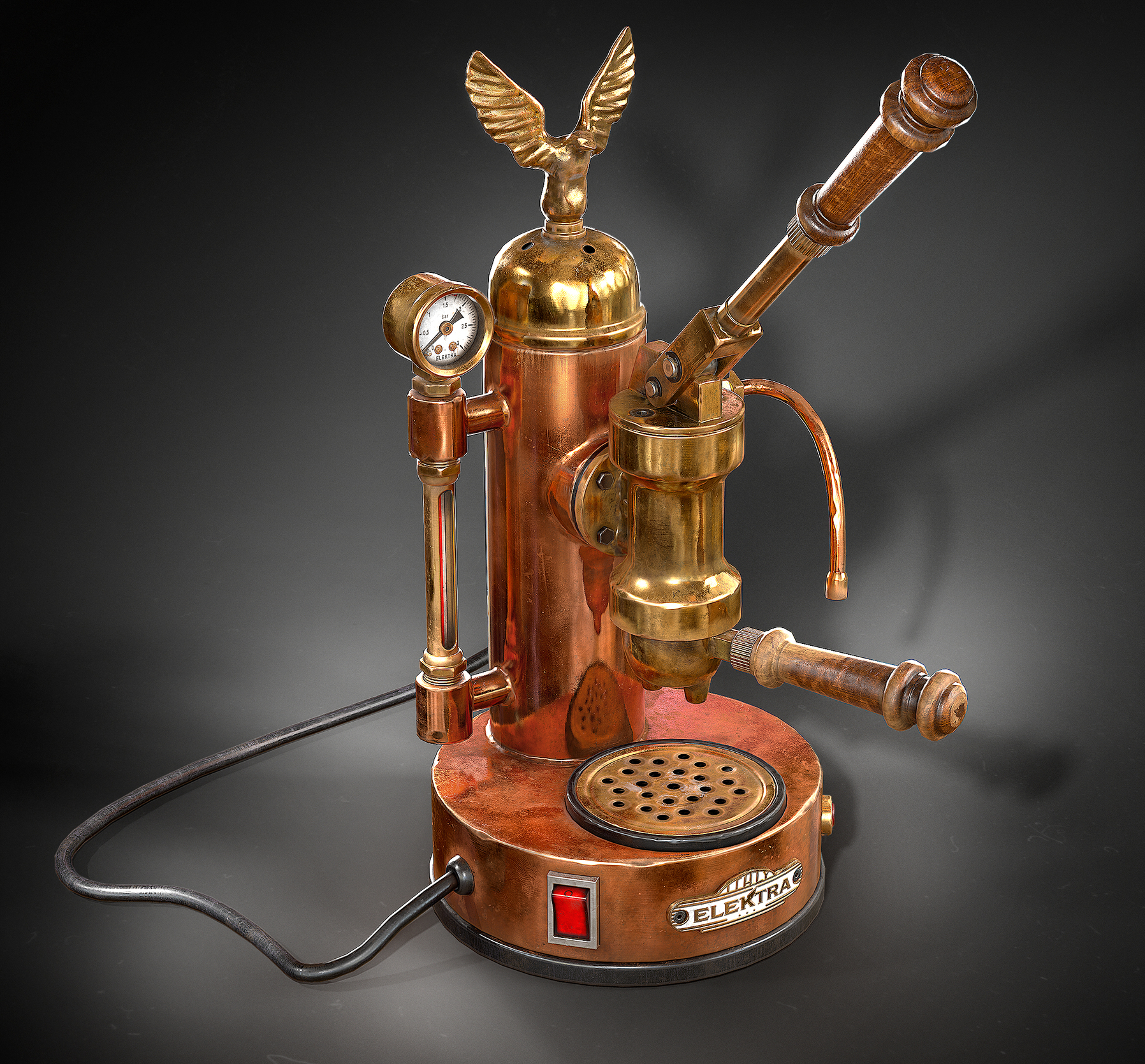 Antique Espresso Machine — polycount