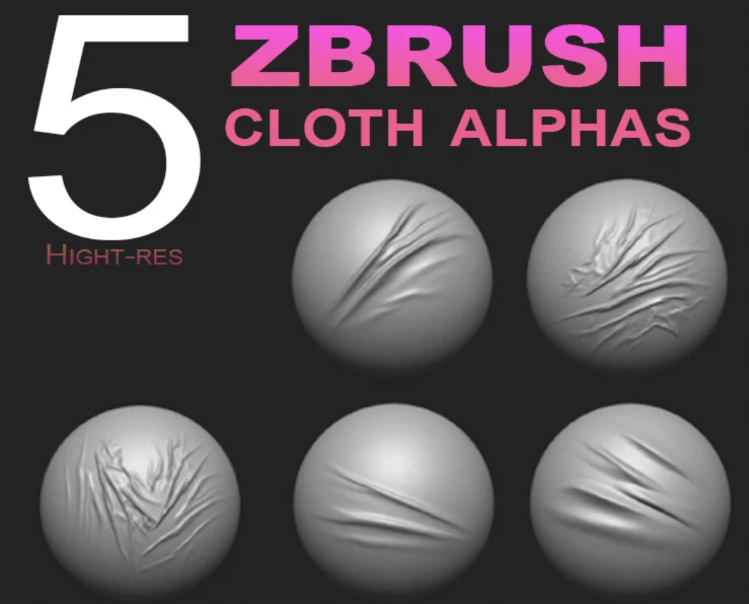 FREE ZBRUSH - CLOTH FOLD ALPHA PACK — polycount