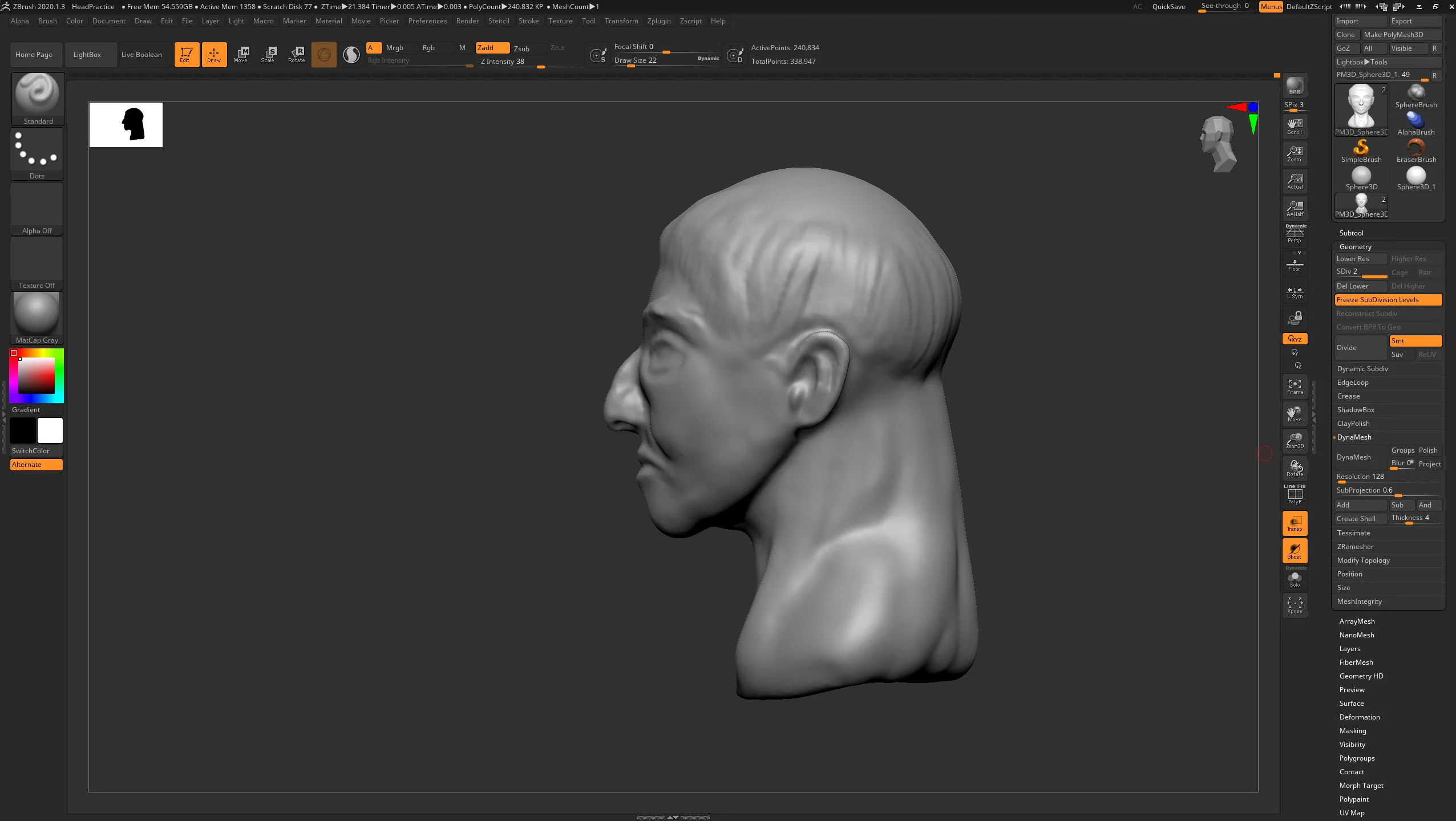 view polycount in zbrush