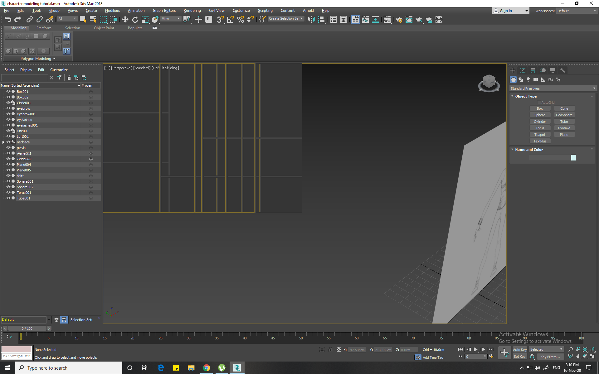 Não é possível navegar na viewport do 3ds Max